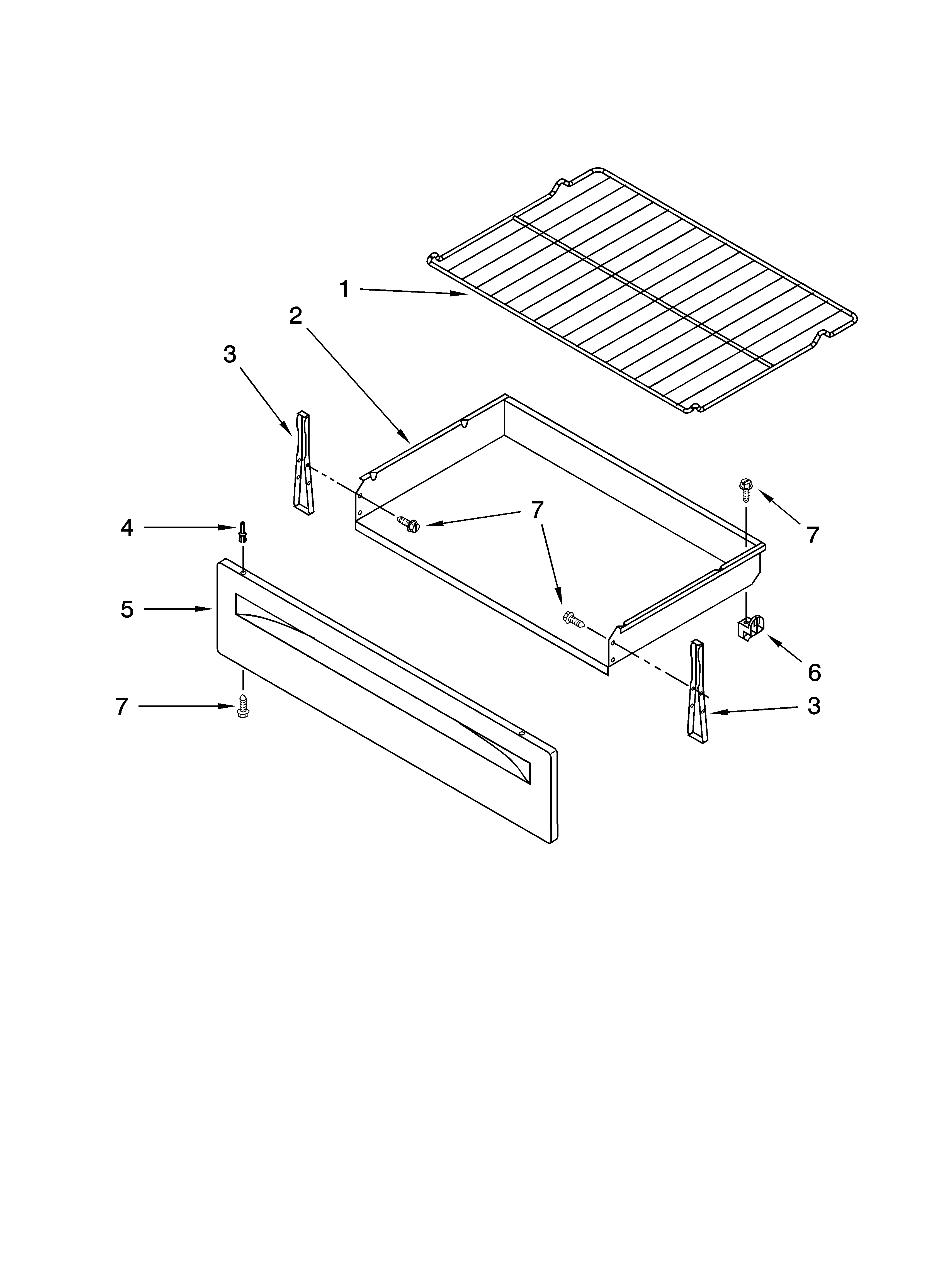 Estate TEP340TQ1 drawer parts diagram