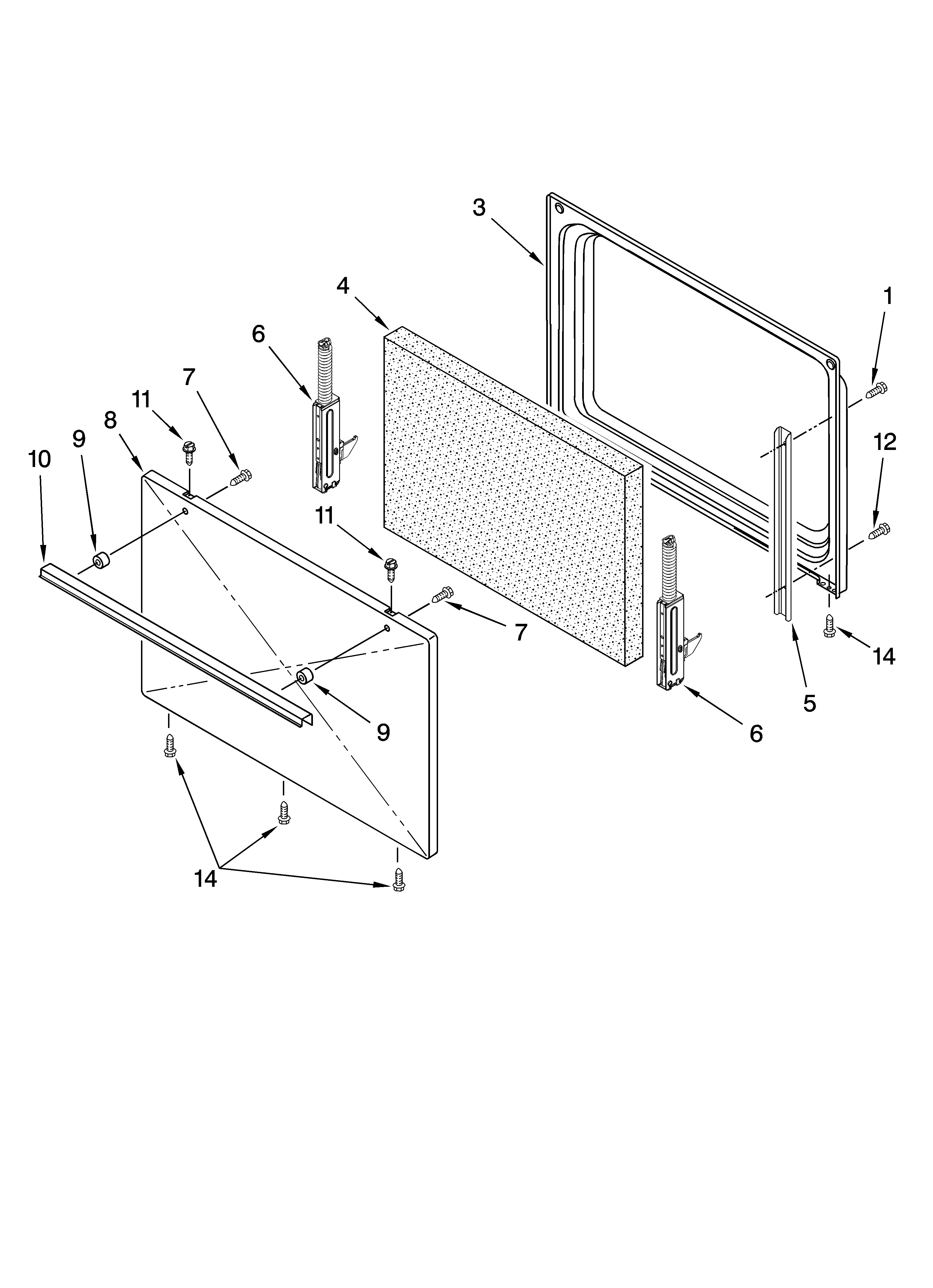 Roper FEP310KW6 door parts, optional parts diagram