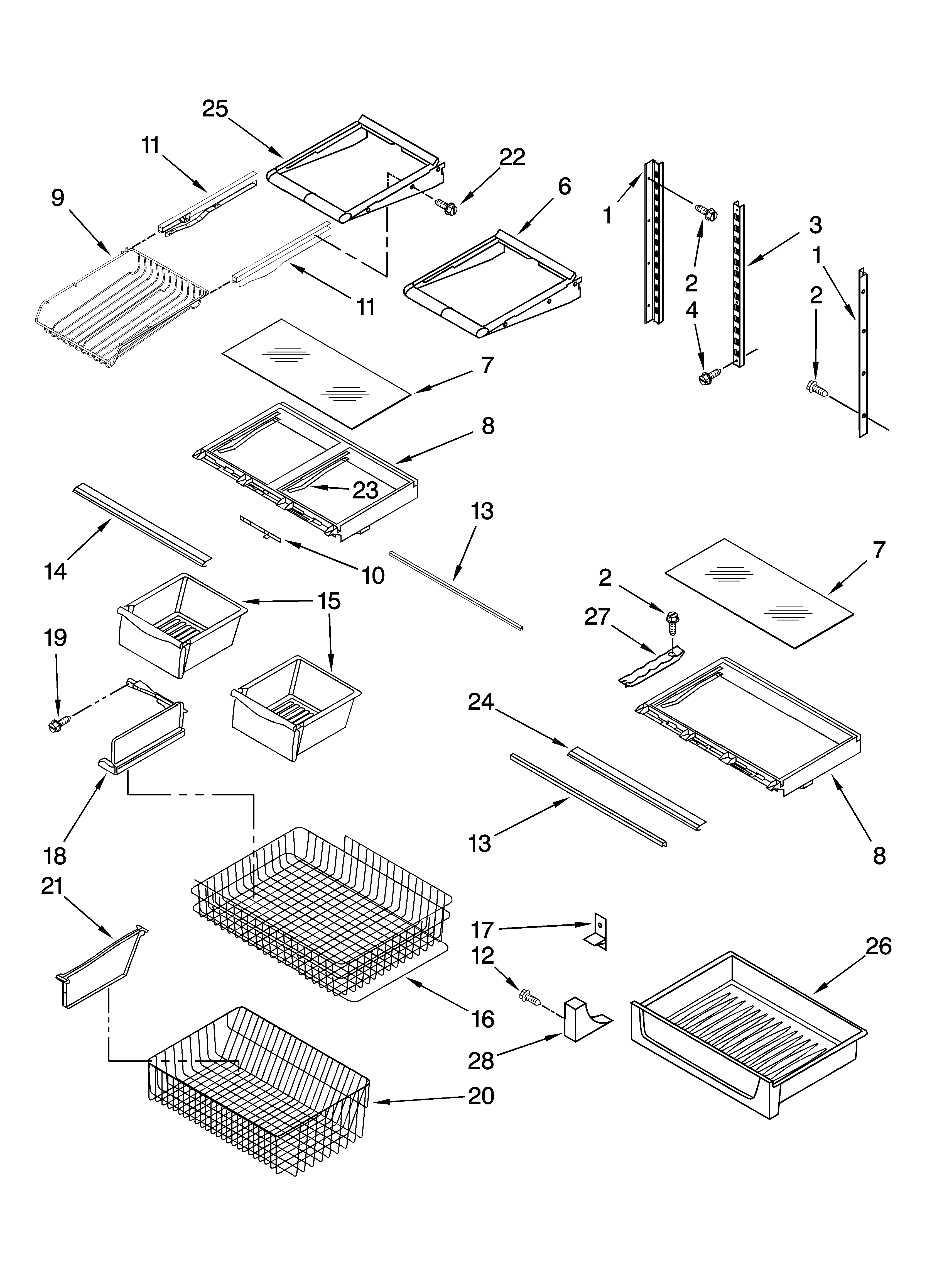 Whirlpool GB2SHTXTT11 shelf parts diagram