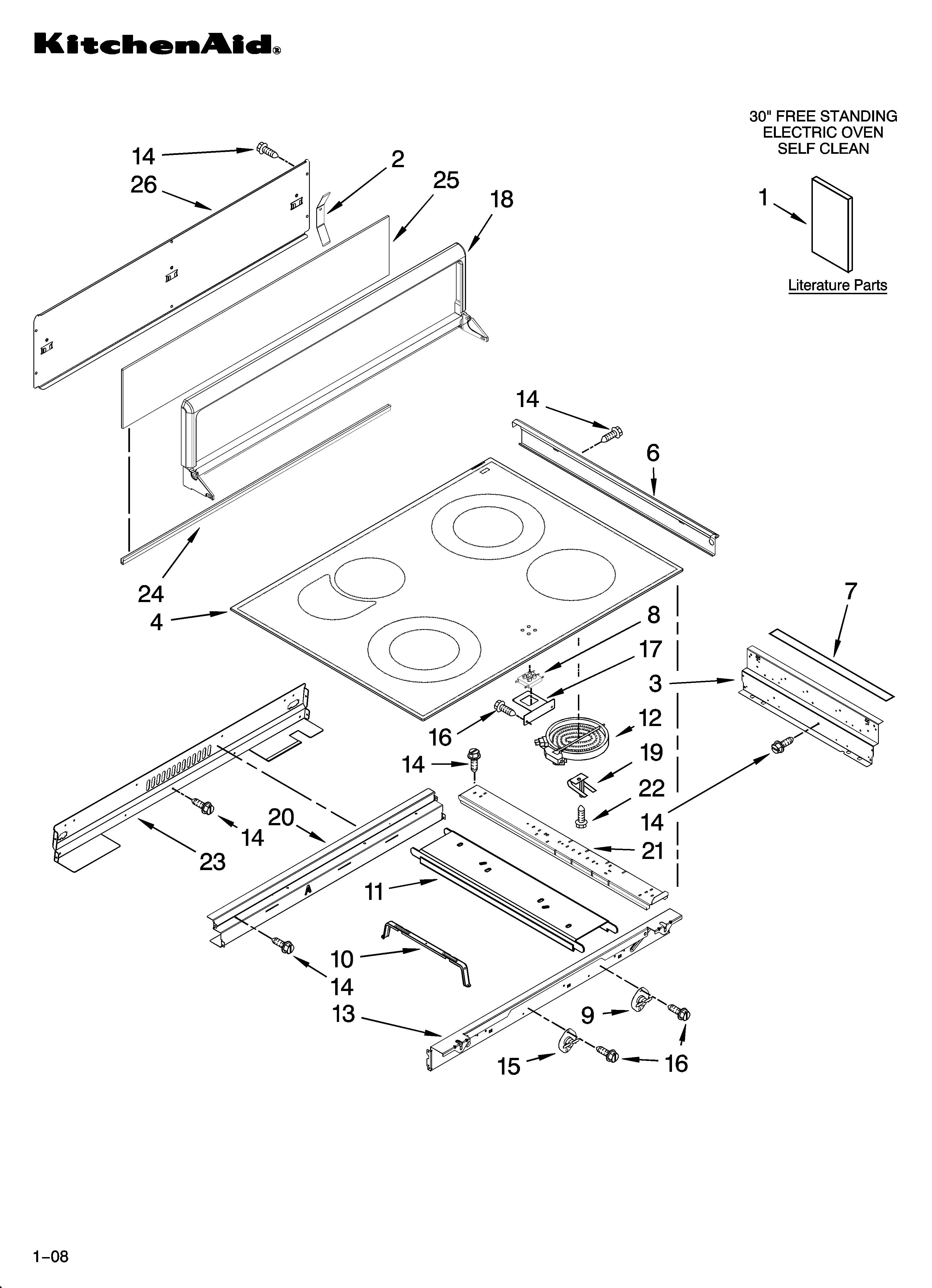KitchenAid KERS807SBL01 cooktop parts diagram