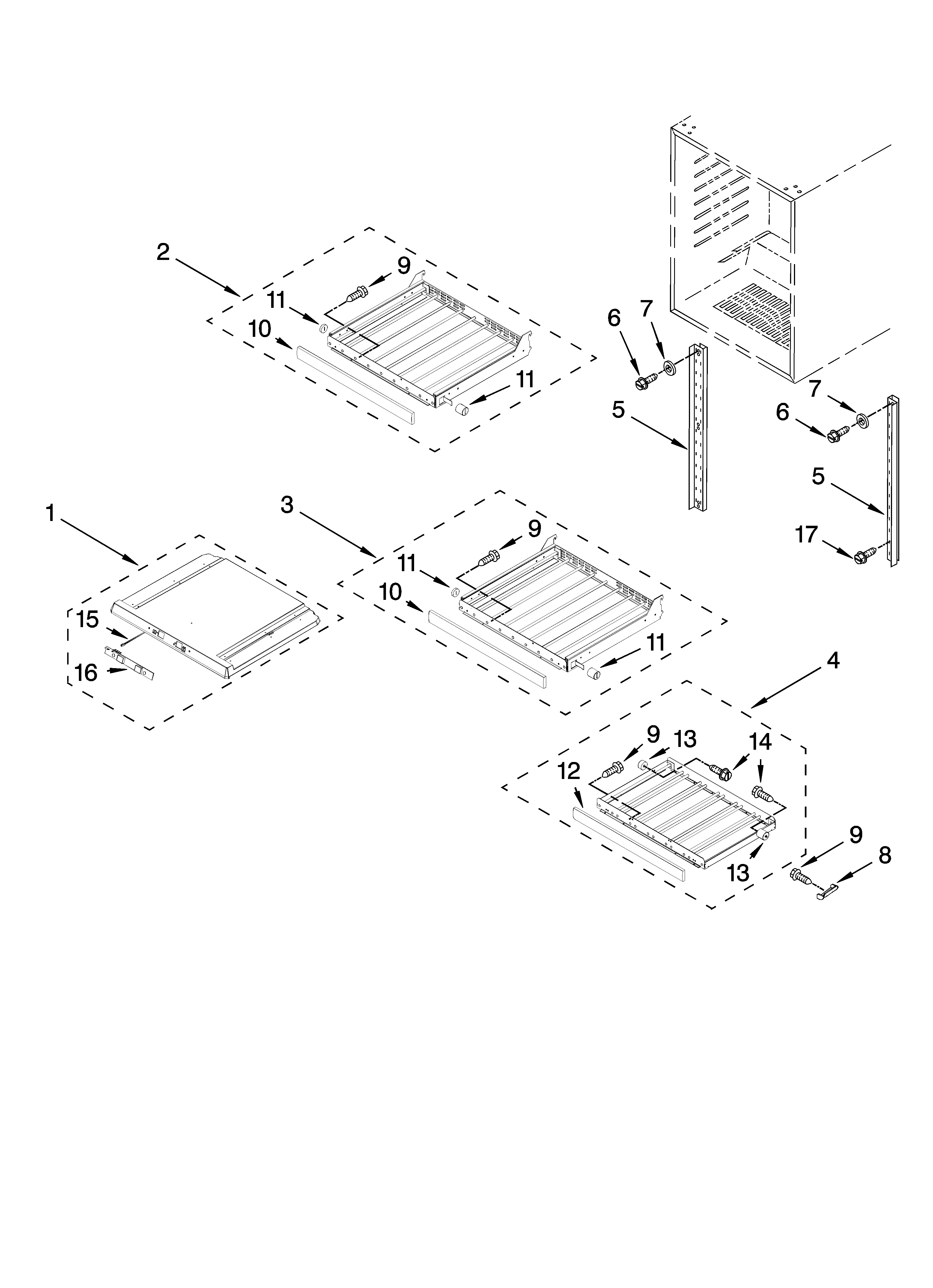 KitchenAid KUWS24RSSS01 shelf parts diagram