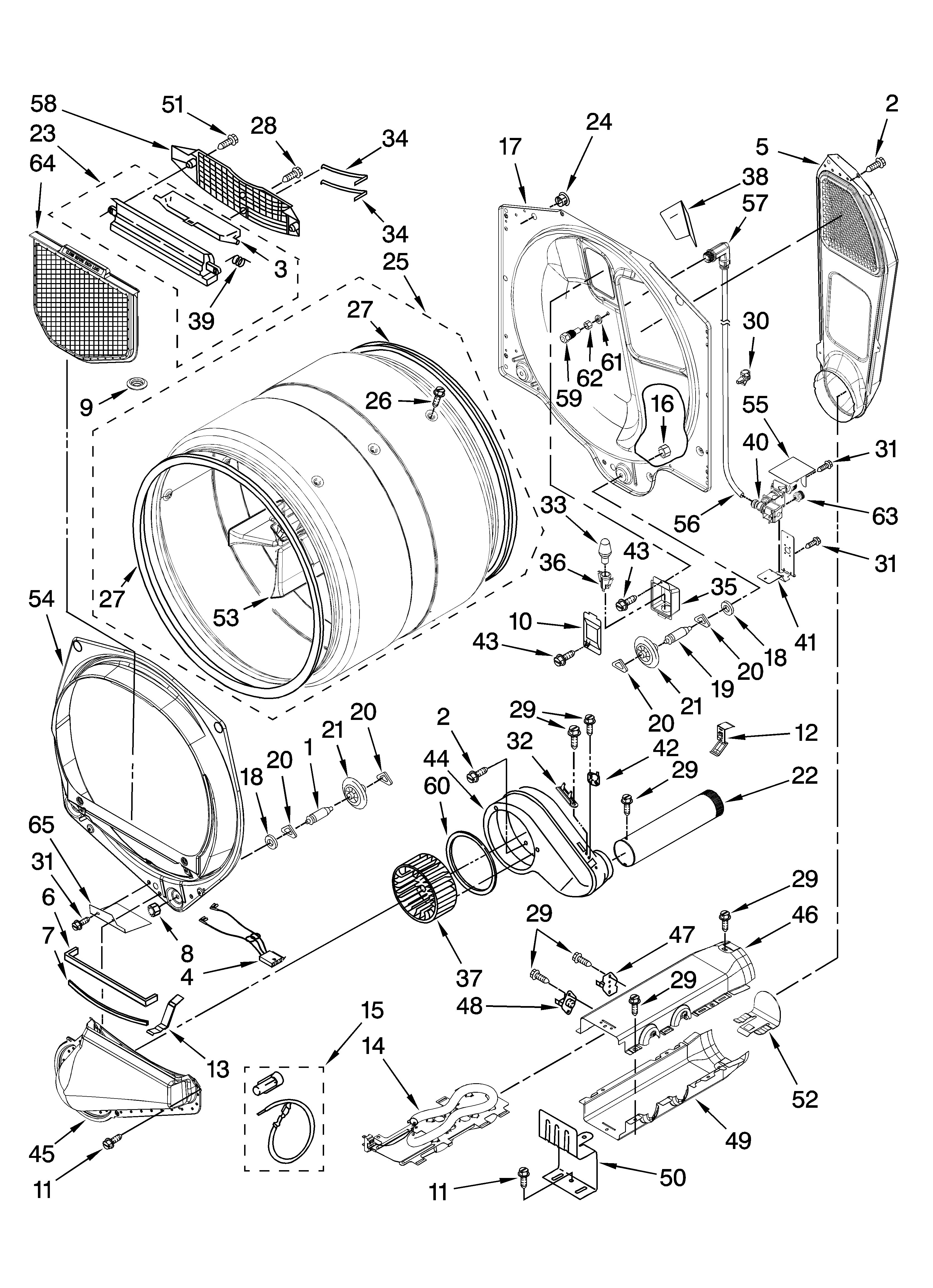 Whirlpool YWED9600TU0 bulkhead parts diagram