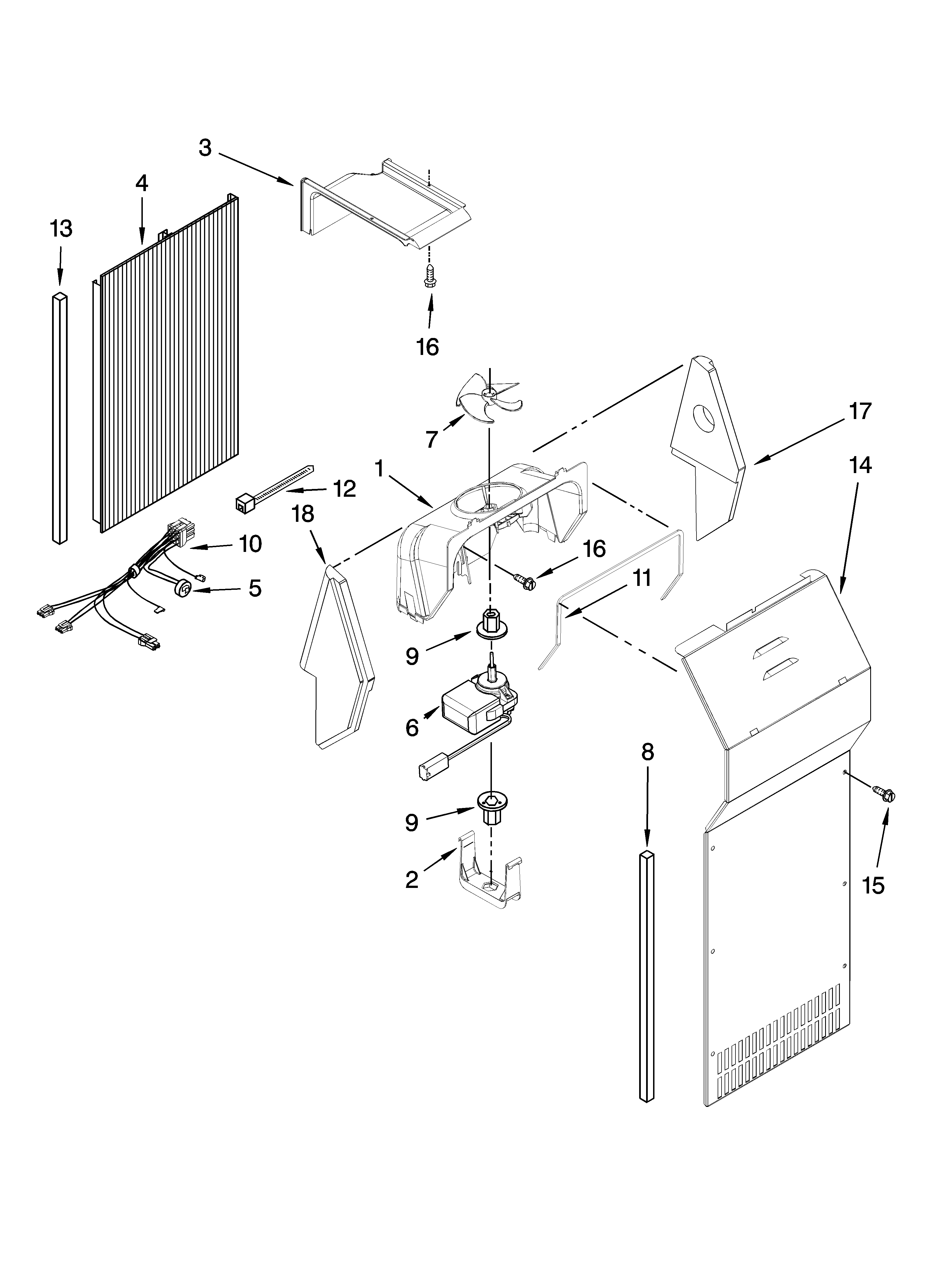 Whirlpool ED5FHAXSL03 air flow parts diagram
