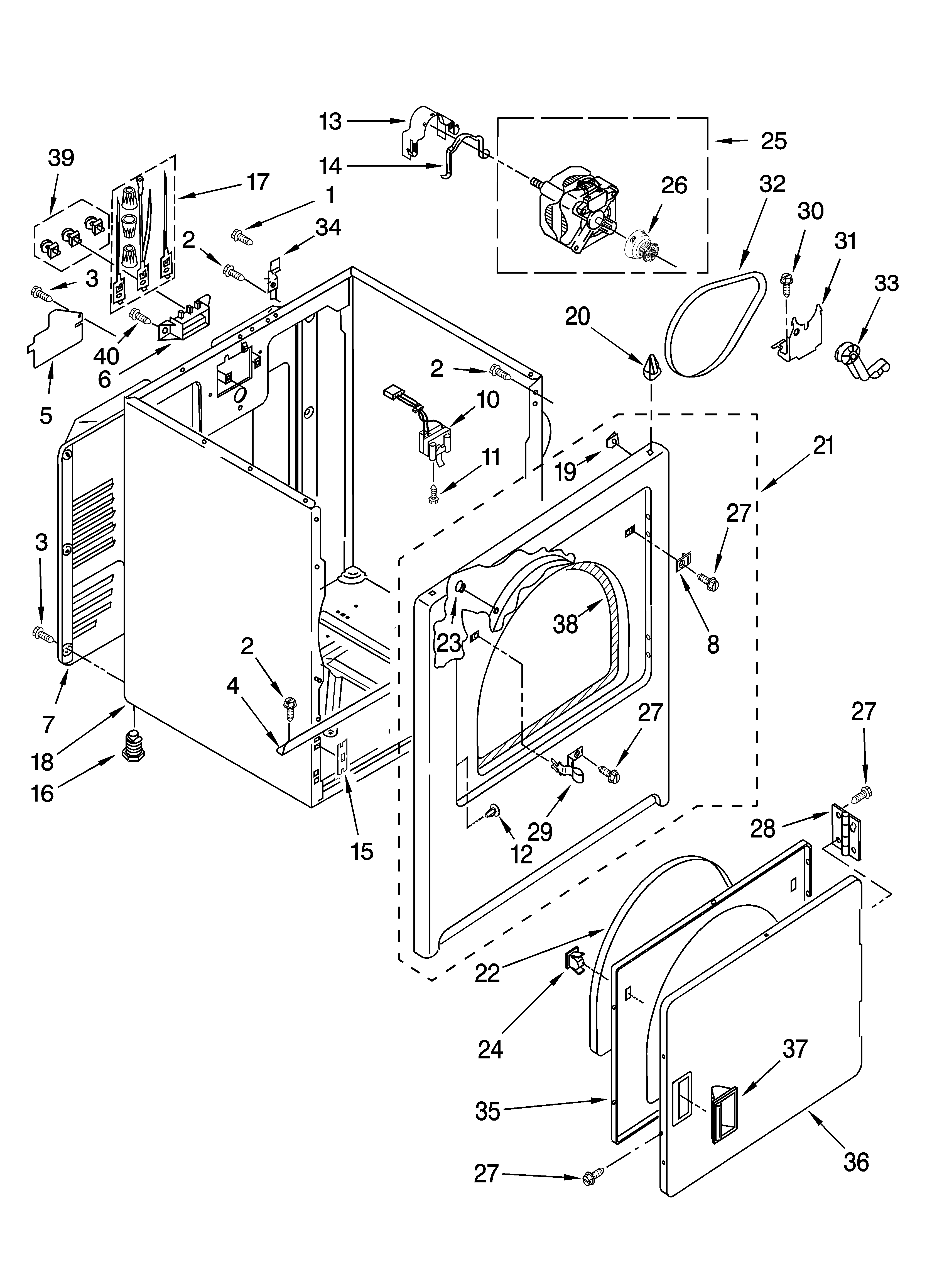Estate EED4400VQ0 cabinet parts diagram