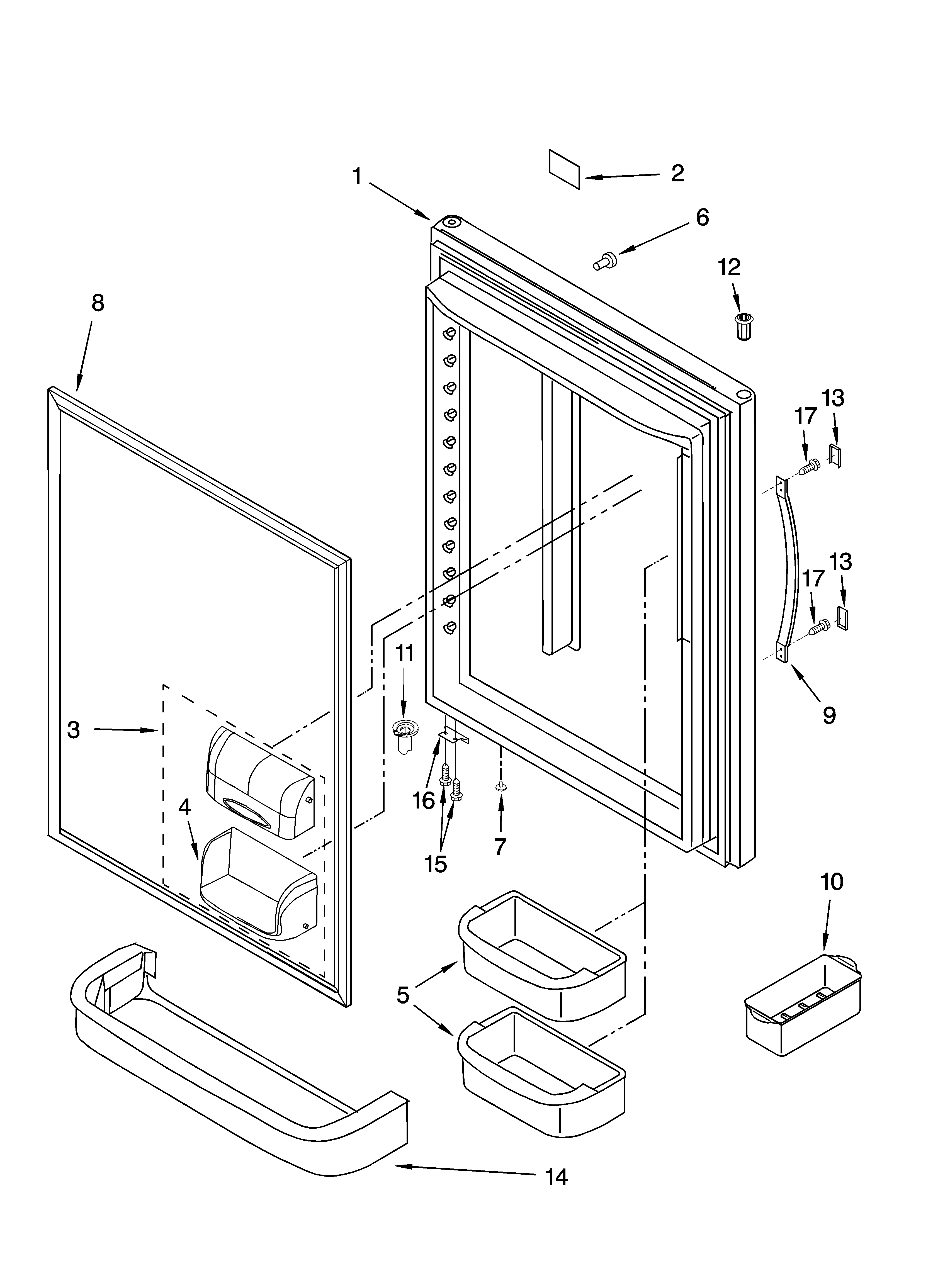 Whirlpool GB2SHDXPB12 refrigerator door parts diagram