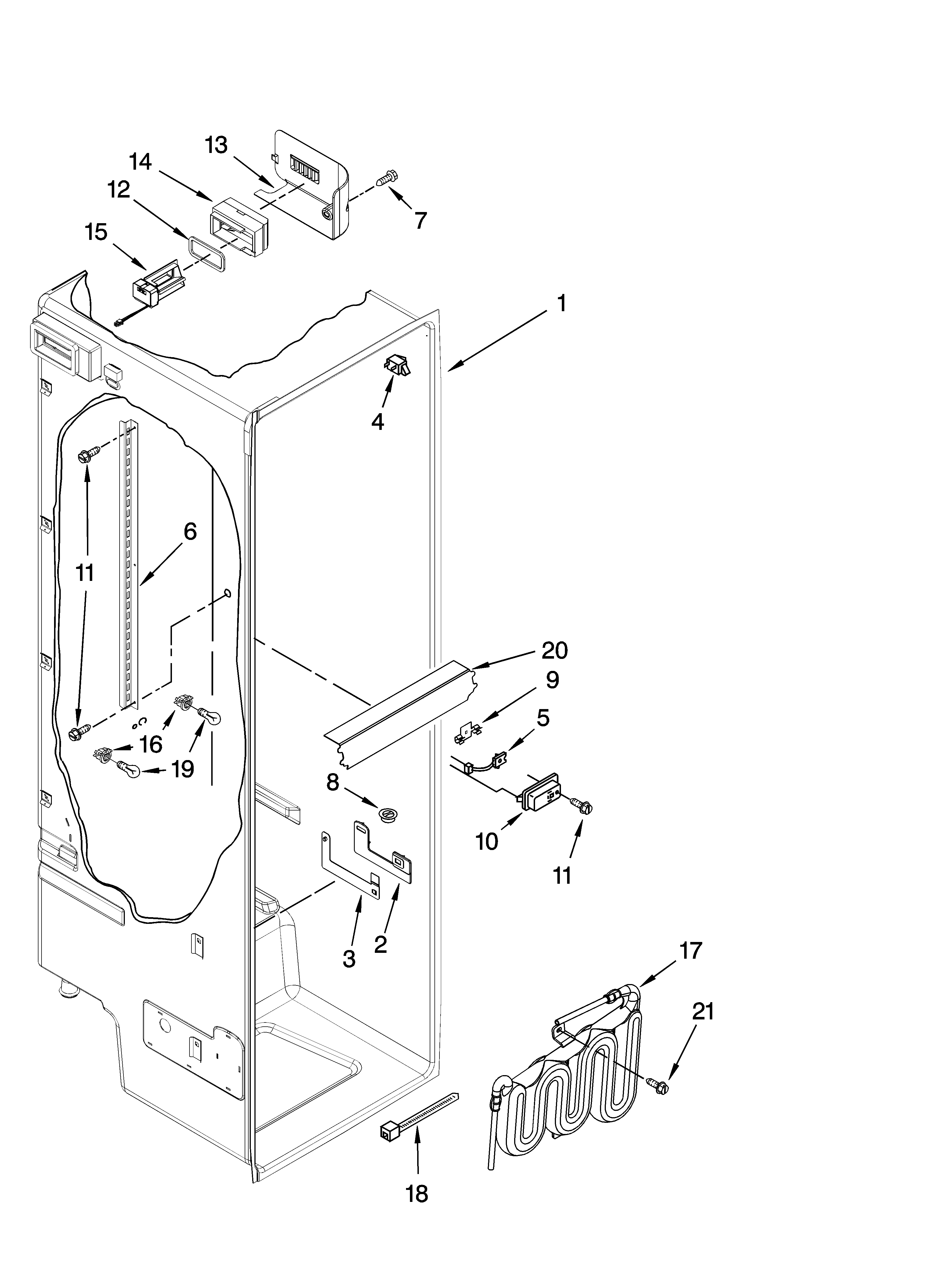 Whirlpool GC3NHAXVB00 refrigerator liner parts diagram