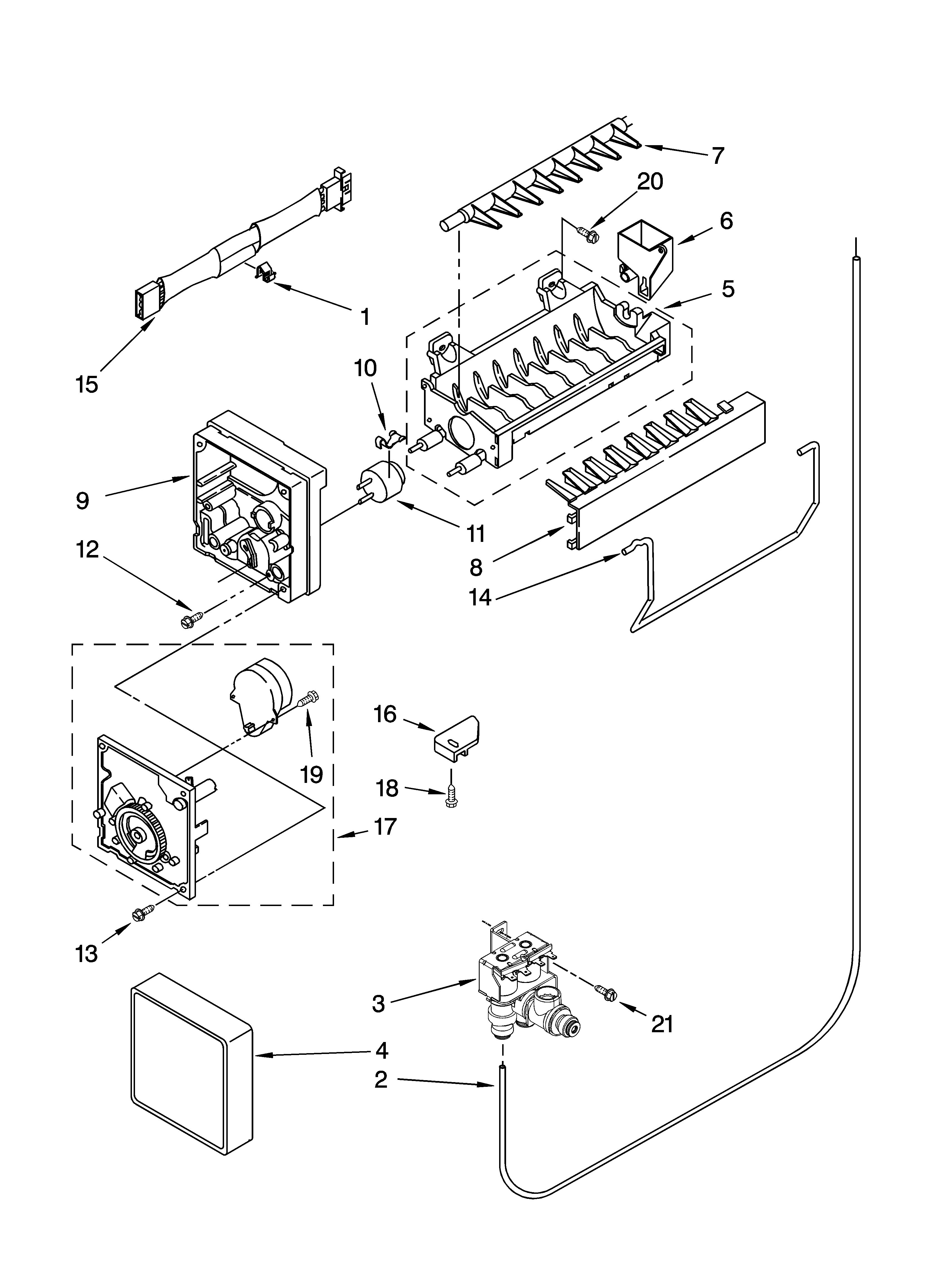 Whirlpool GR9FHTXVB00 icemaker parts diagram