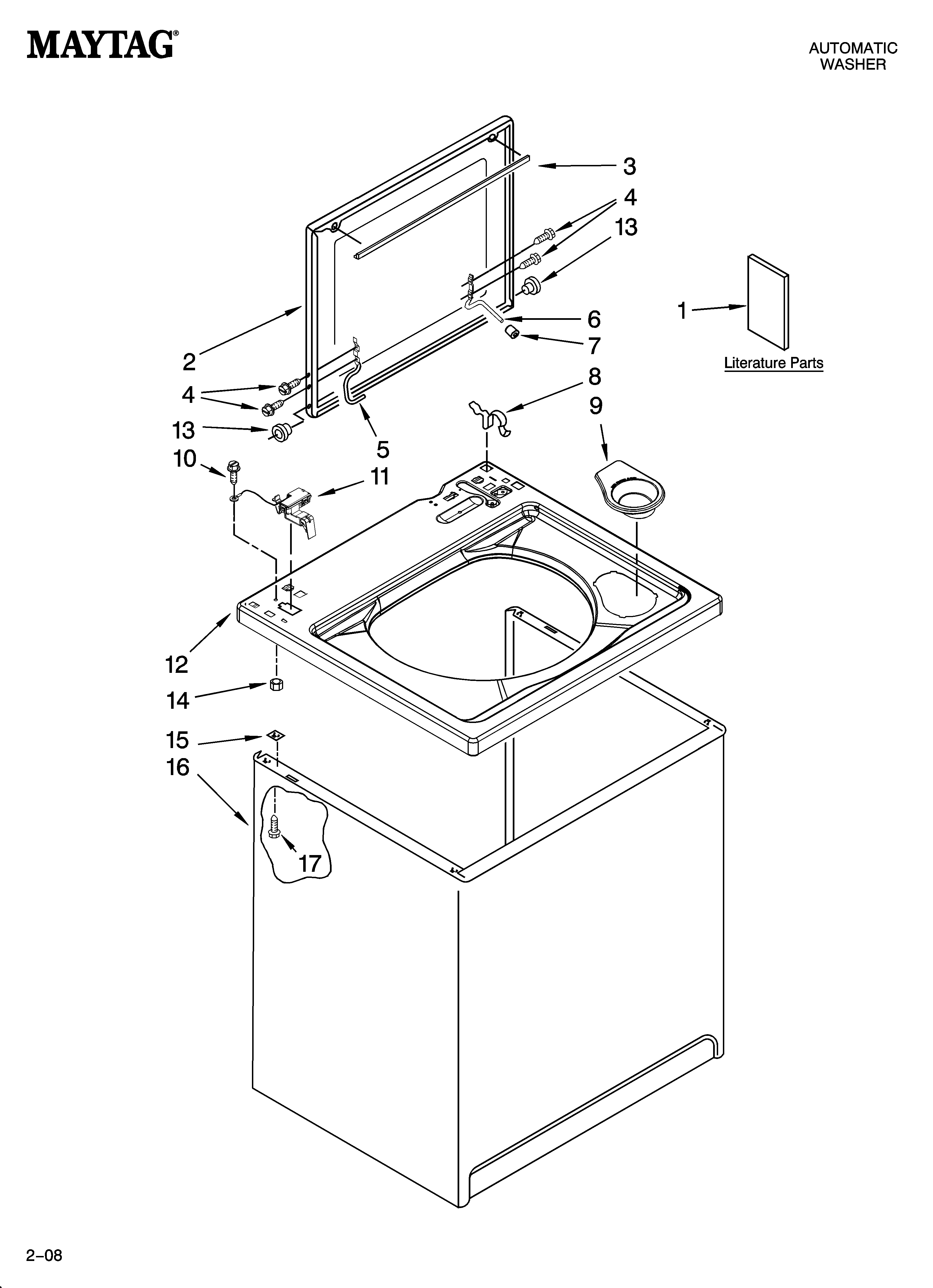 Maytag 7MMPM0060VM0 top and cabinet parts diagram