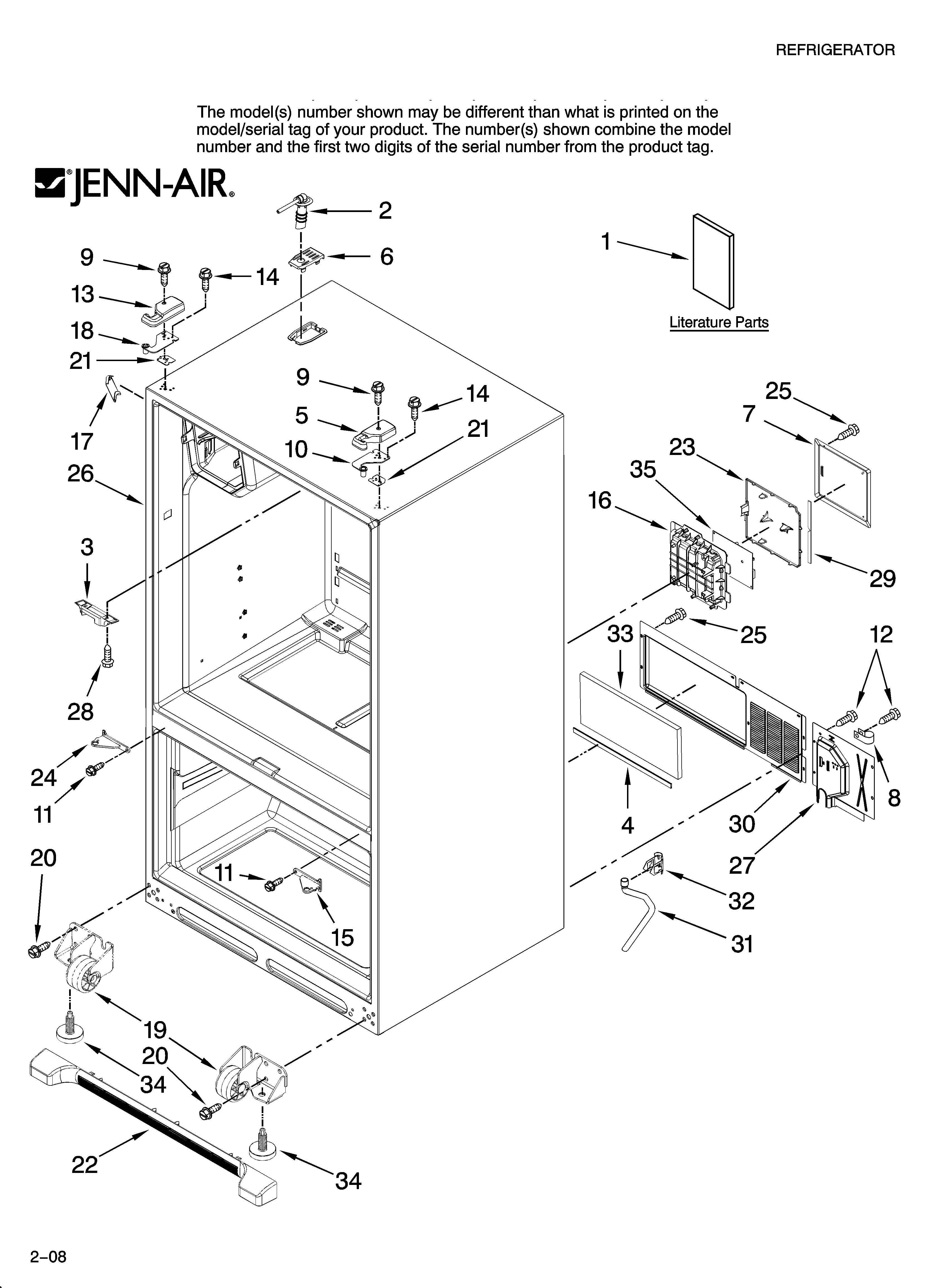 Jenn-Air JFI2089AEP10 cabinet parts diagram