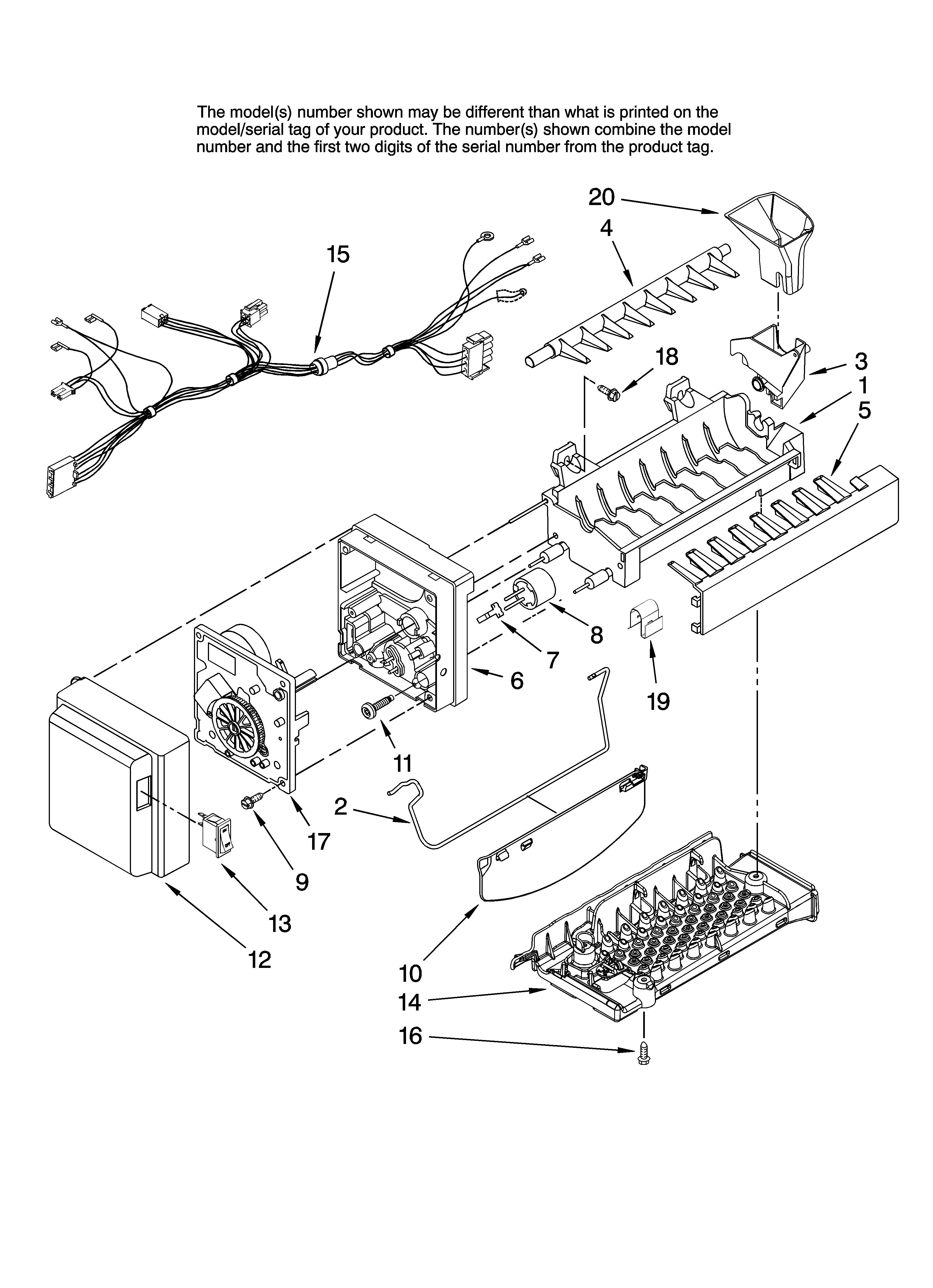 Jenn-Air JFI2089AEP10 icemaker parts diagram