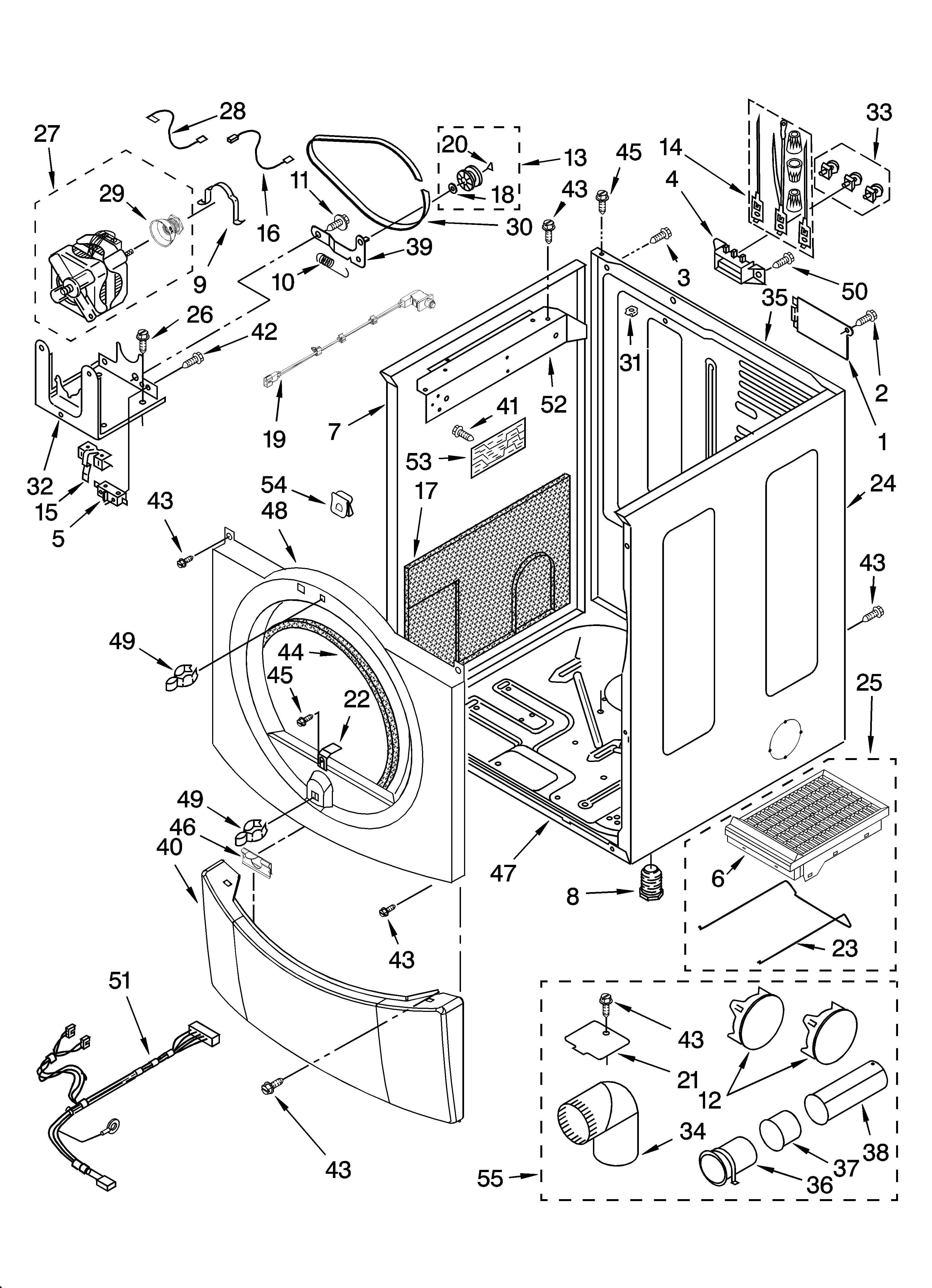 Maytag MED9700SQ0 cabinet parts diagram