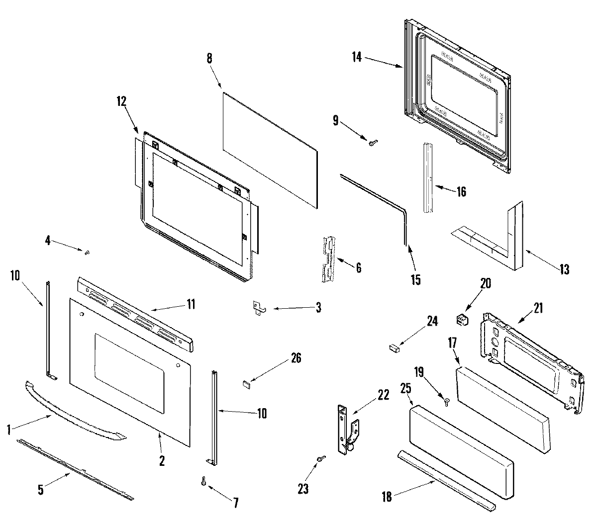 Maytag MGR4452BDW door/drawer (series 13) diagram