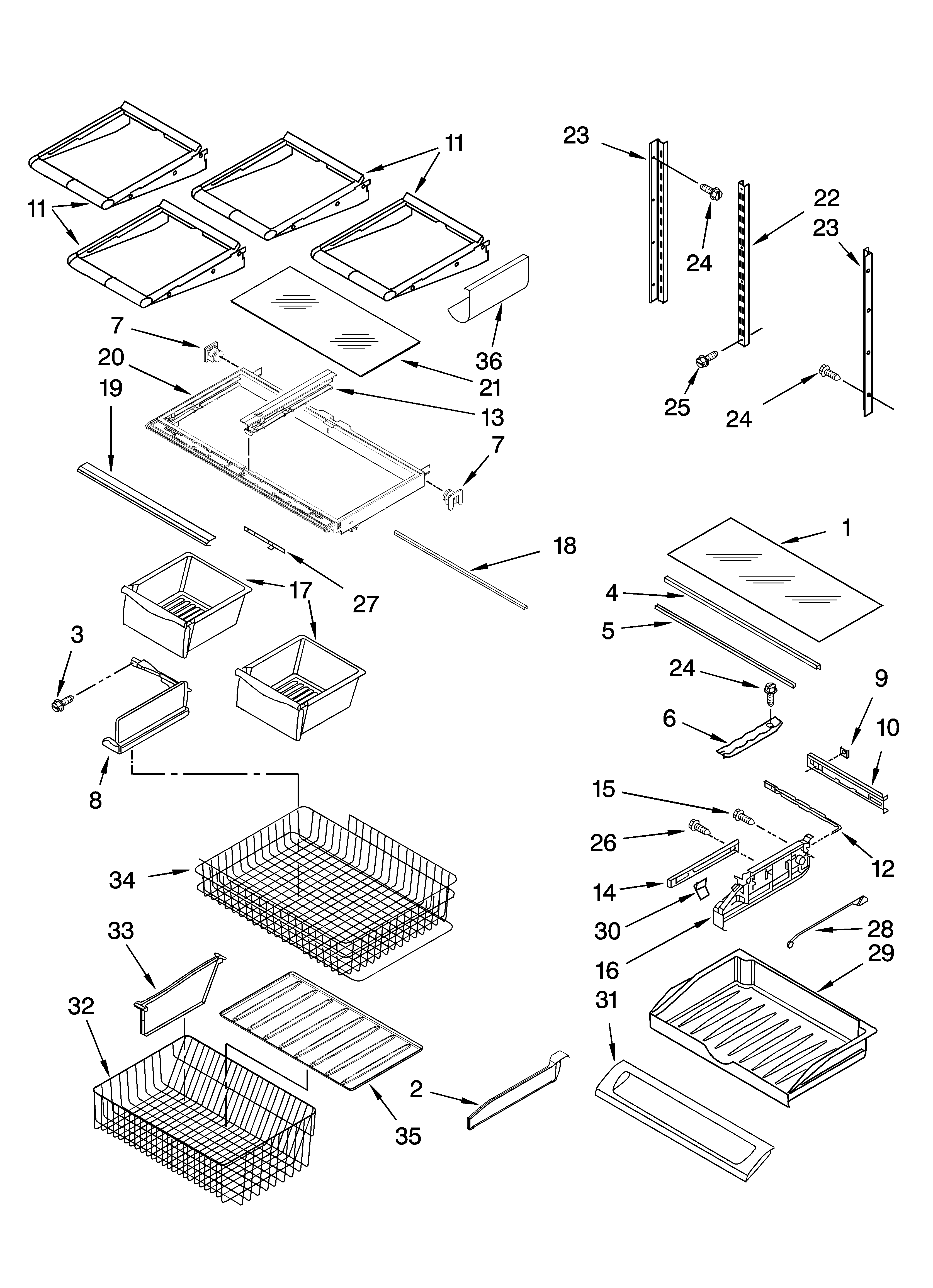 Whirlpool GX5FHTXTL11 shelf parts diagram