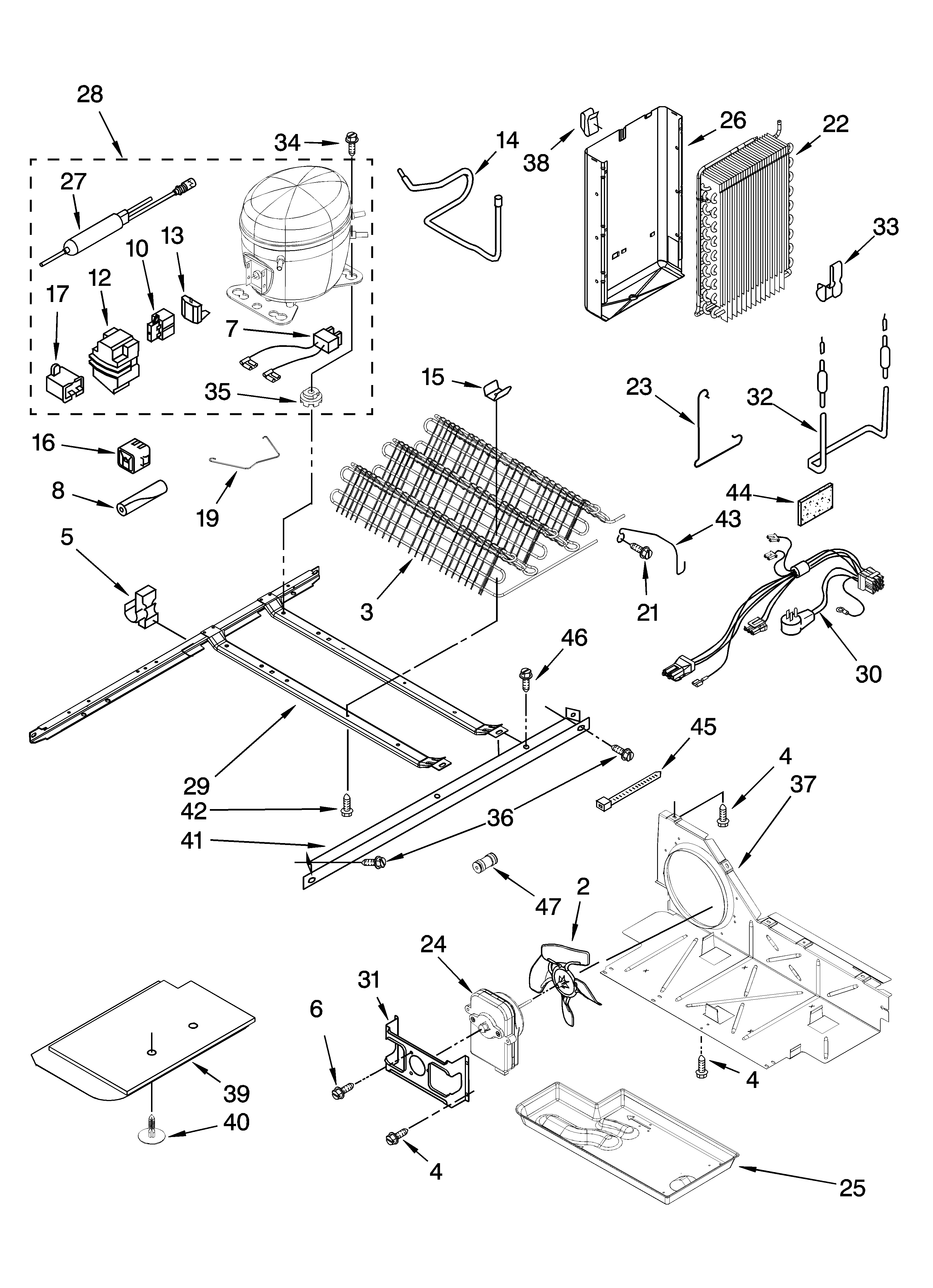 Whirlpool ED5FHEXTQ01 unit parts diagram