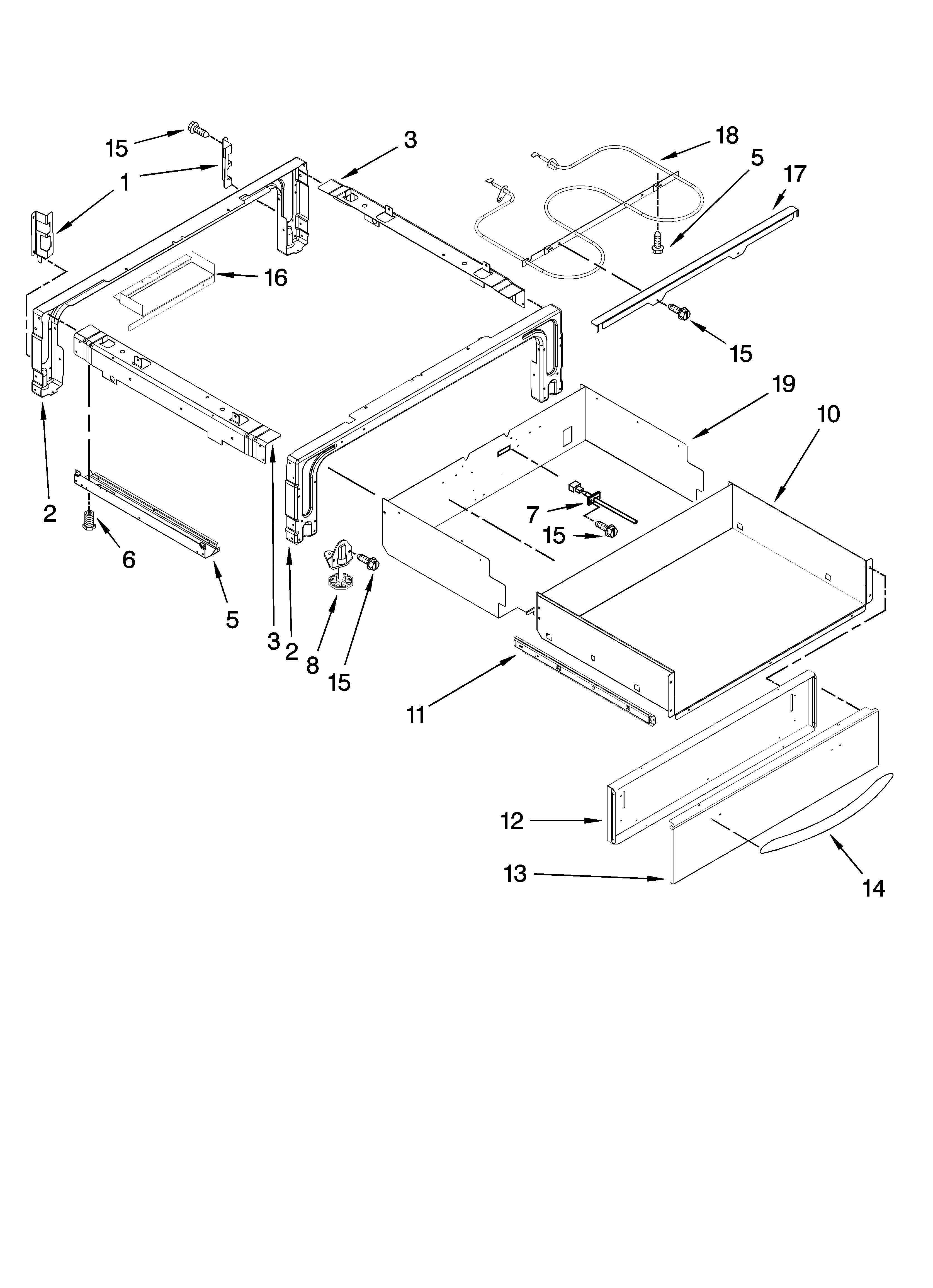 KitchenAid KESS907SWW01 drawer parts diagram
