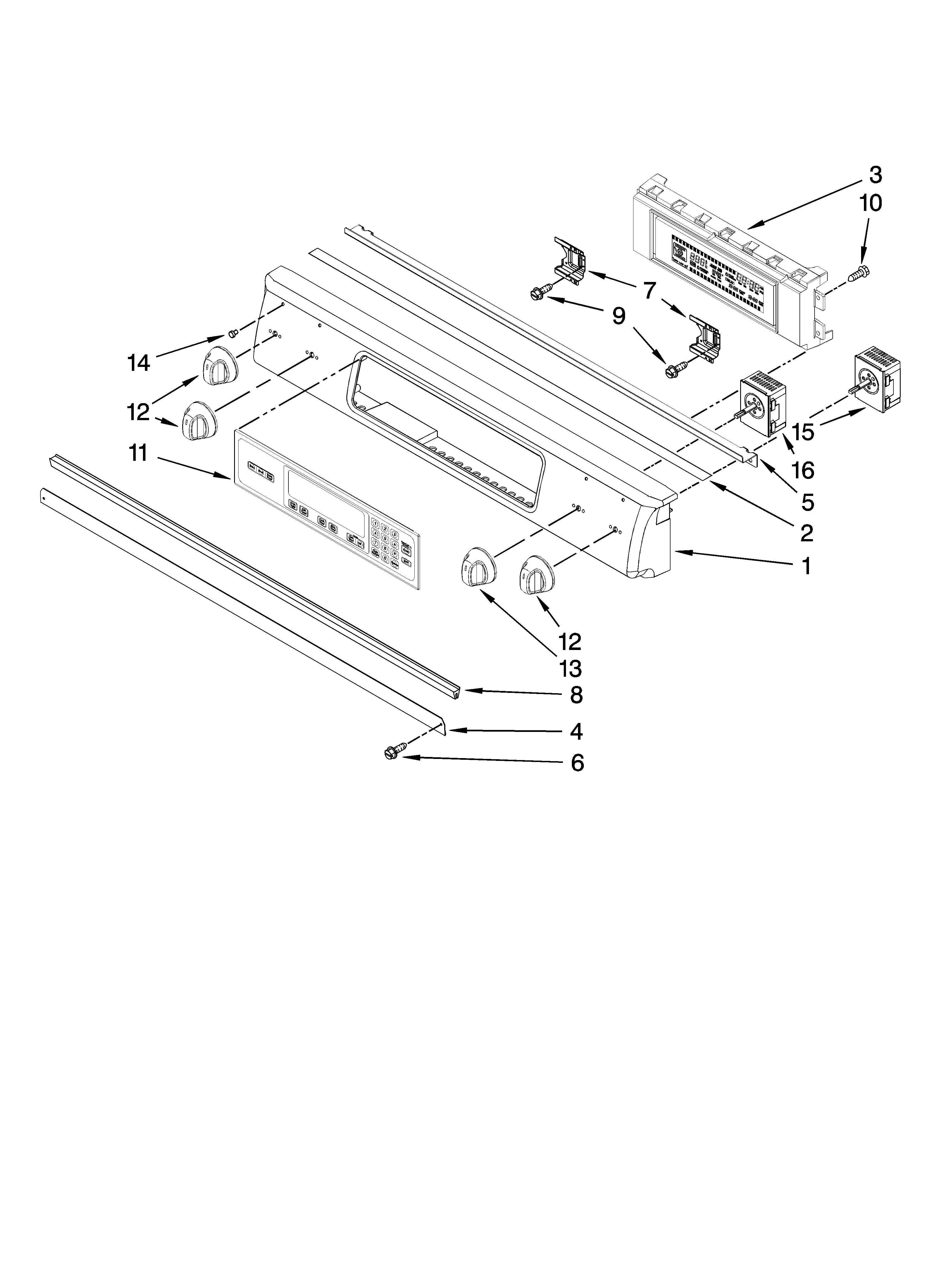 KitchenAid KESS907SWW01 control panel parts diagram