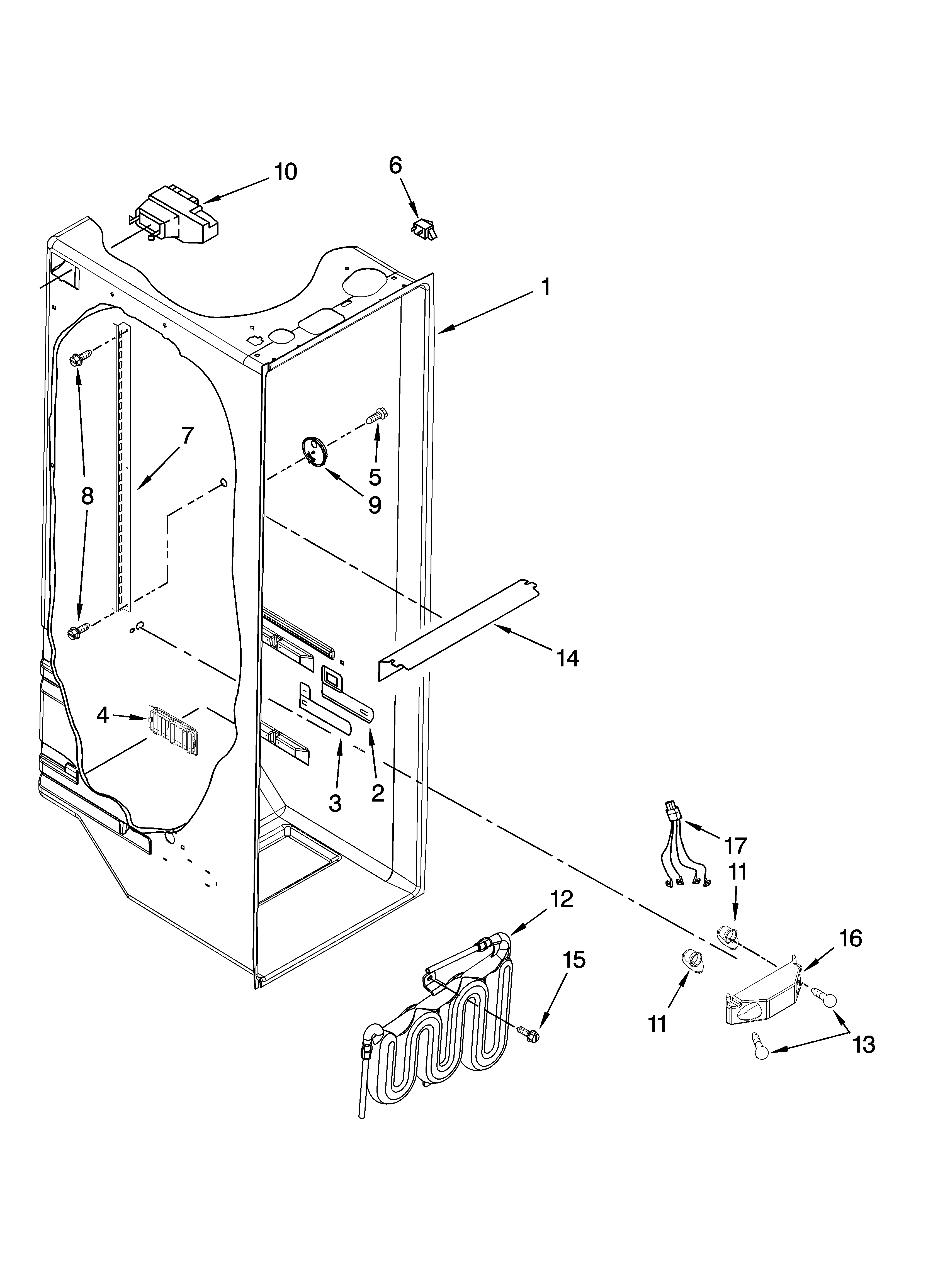 Whirlpool GD5NVAXSS02 refrigerator liner parts diagram