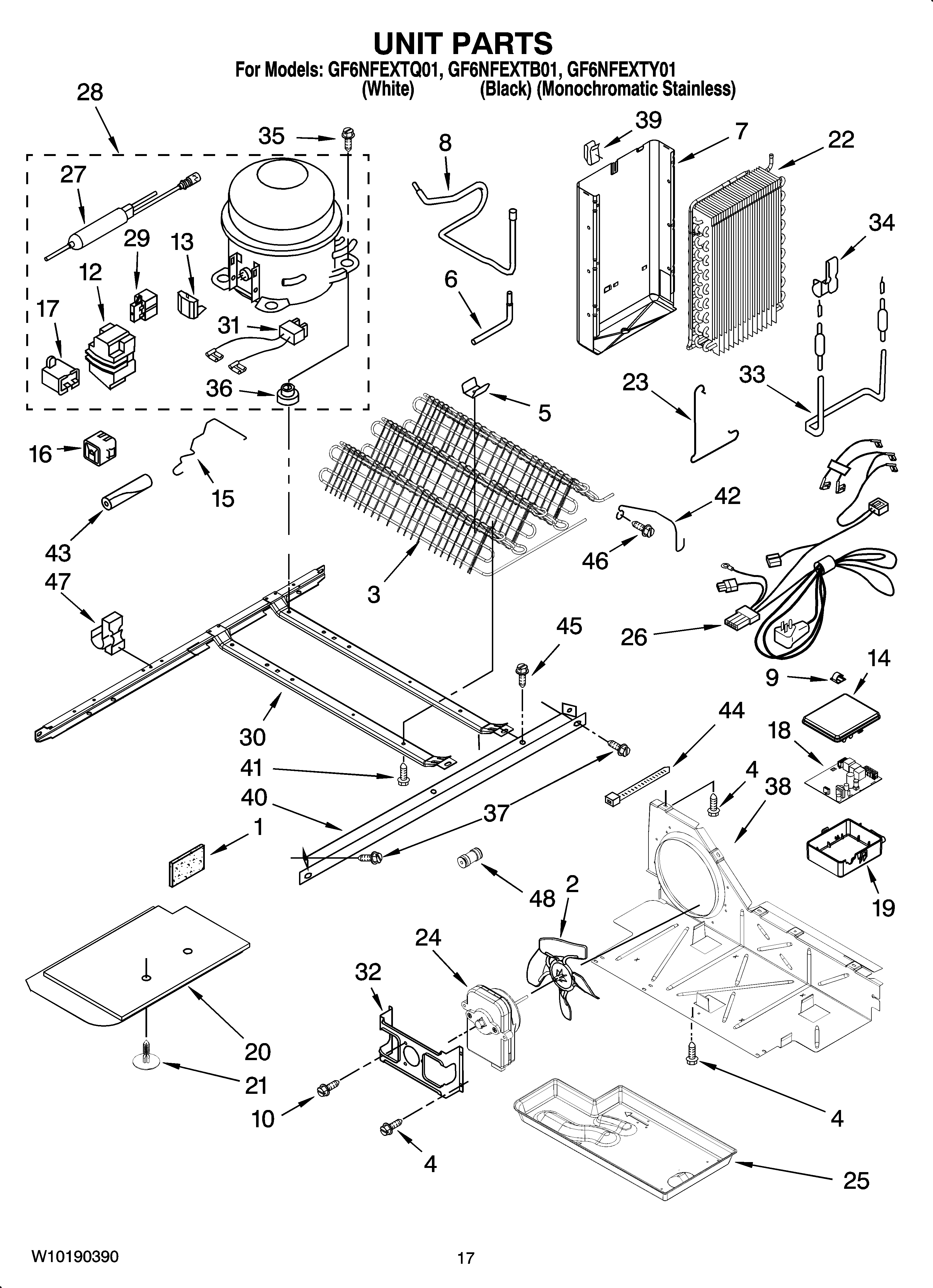 Whirlpool GF6NFEXTQ01 unit parts diagram