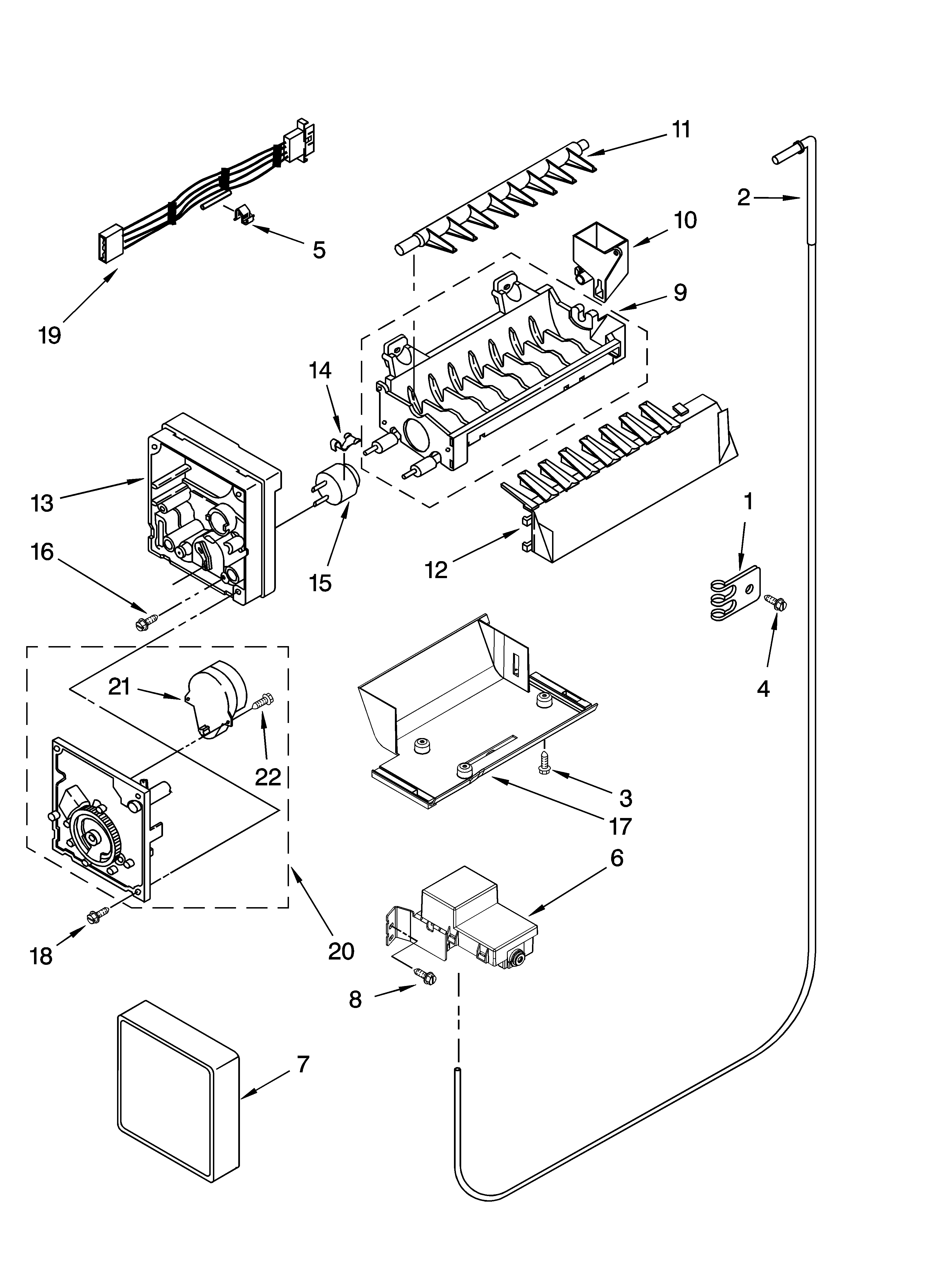 Whirlpool GF6NFEXTQ01 icemaker parts, optional parts (not included) diagram