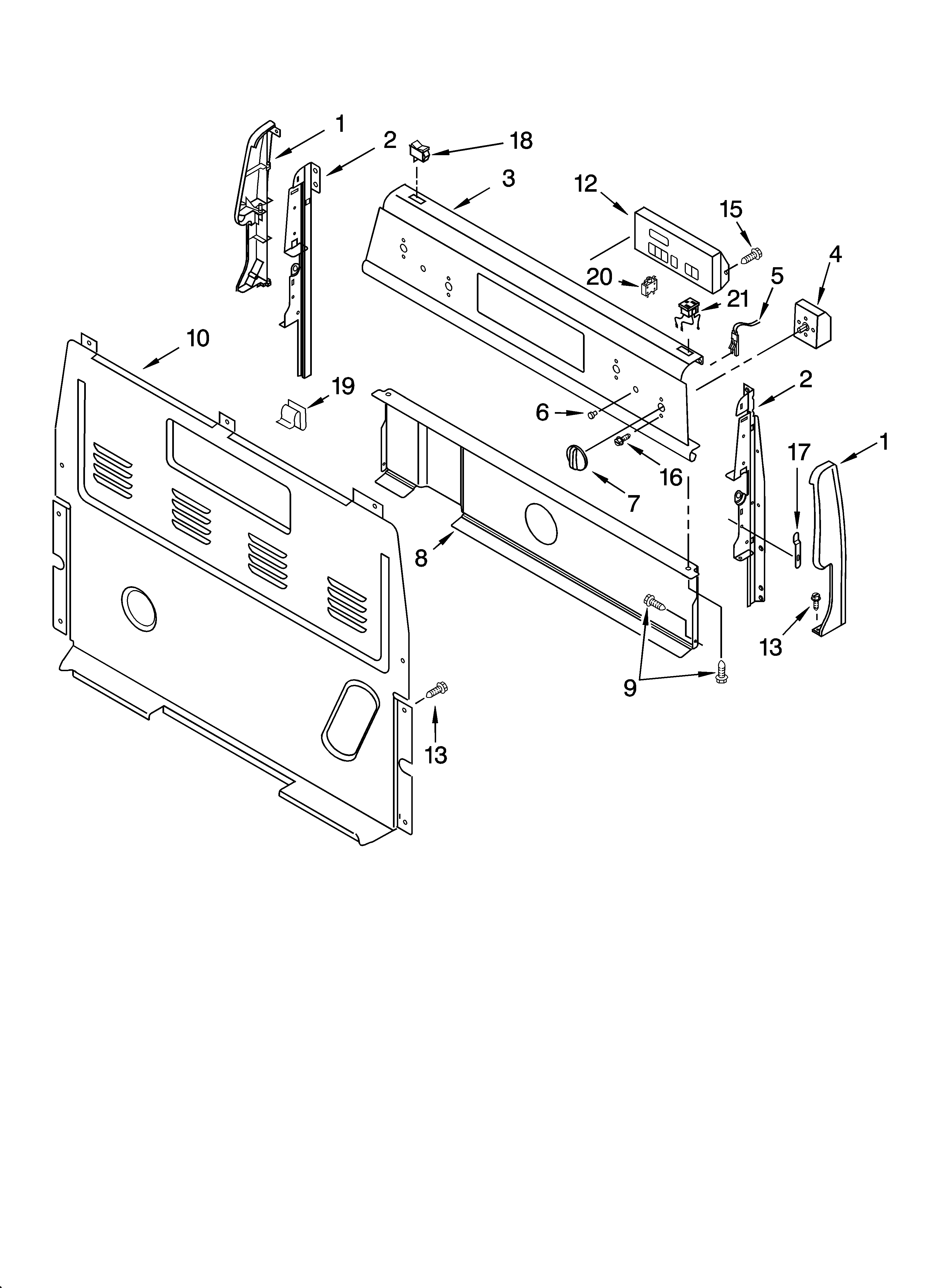 Inglis IRP33803 control panel parts diagram