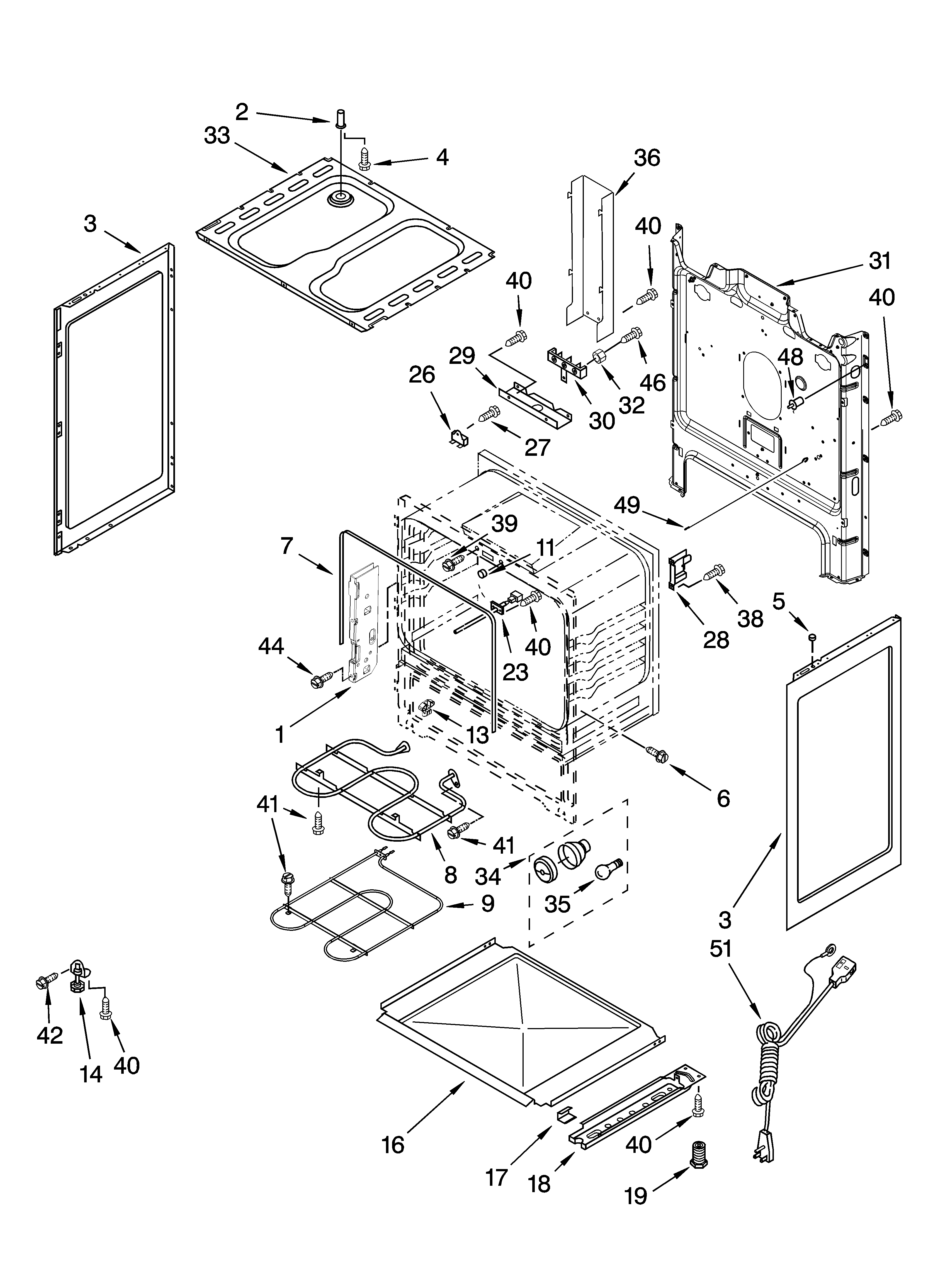 Whirlpool WERE3000SB2 chassis parts diagram