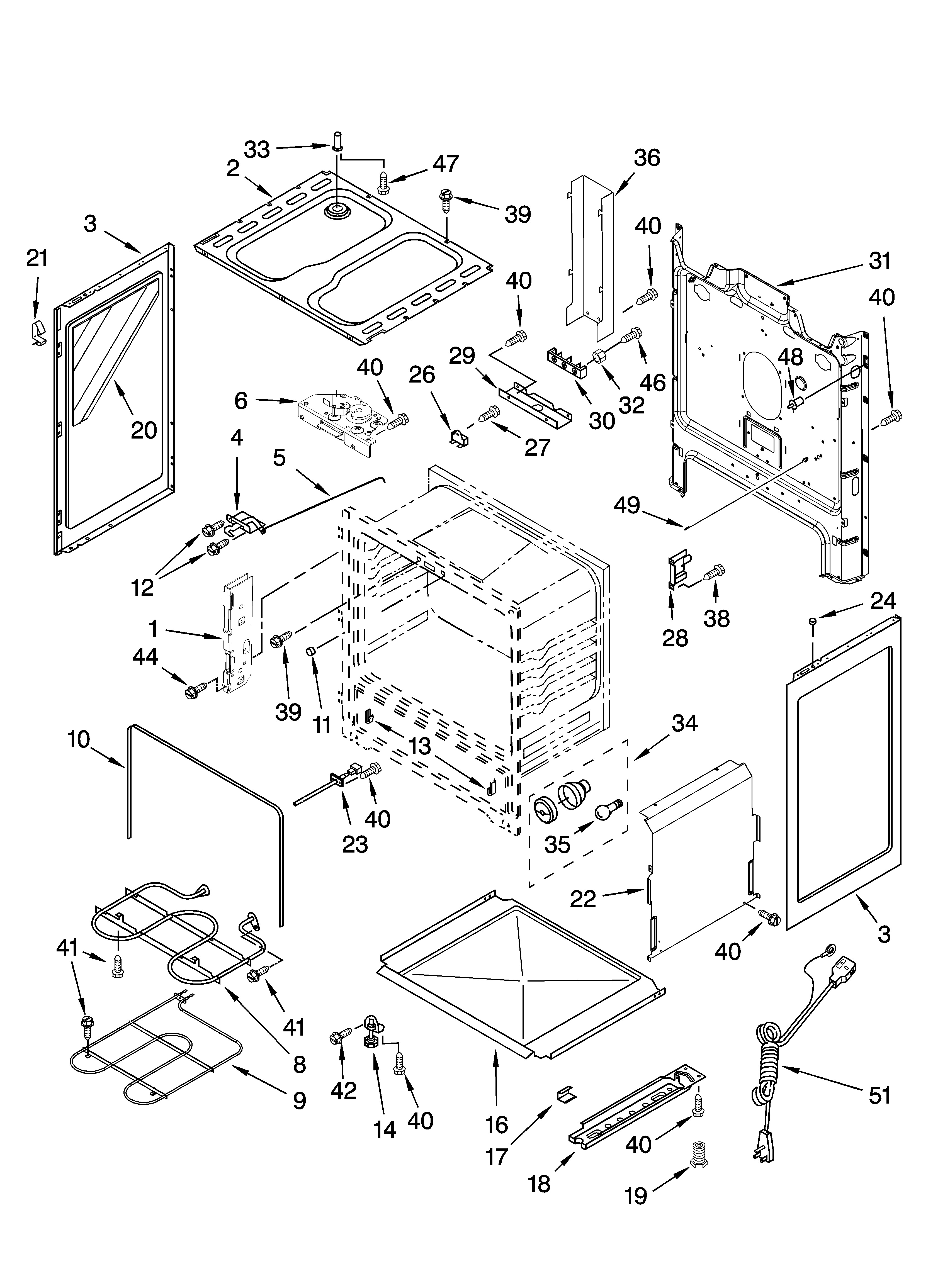 Whirlpool WERP3101SQ2 chassis parts diagram