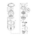 Whirlpool WTW6700TU1 motor, basket and tub parts diagram