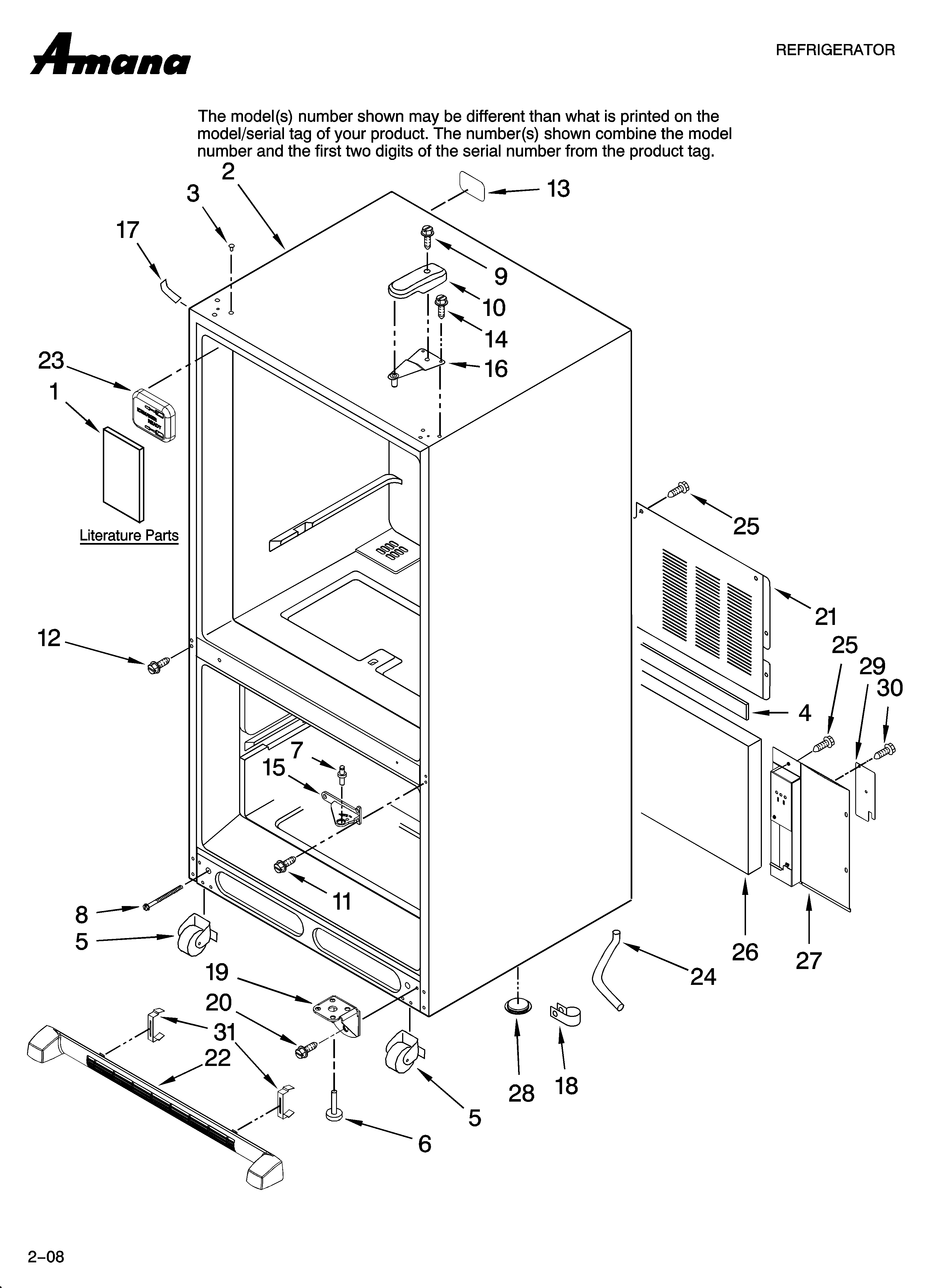 Amana ABB2227DEB14 cabinet parts diagram