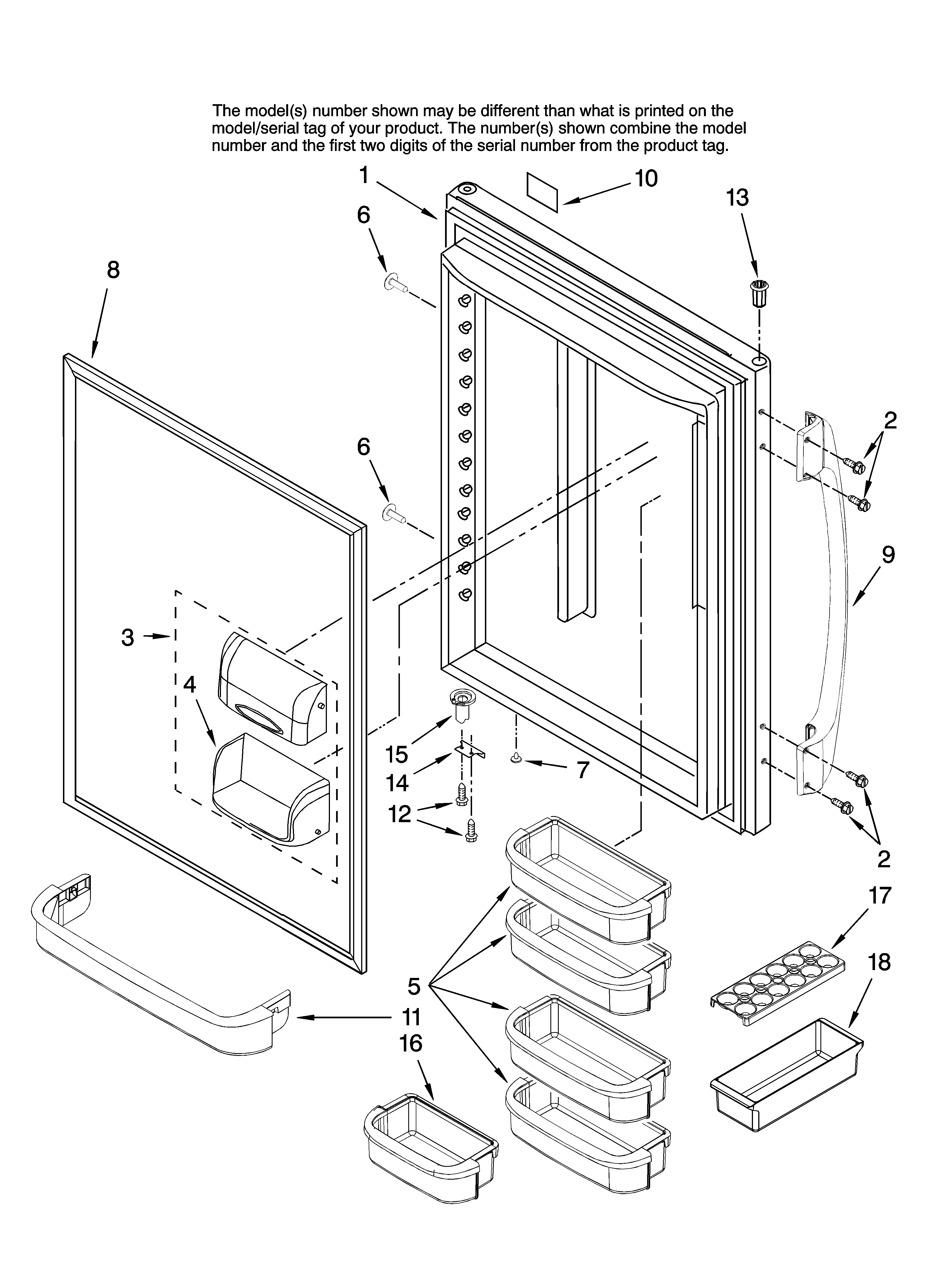 Amana ABB2227DEB14 refrigerator door parts diagram