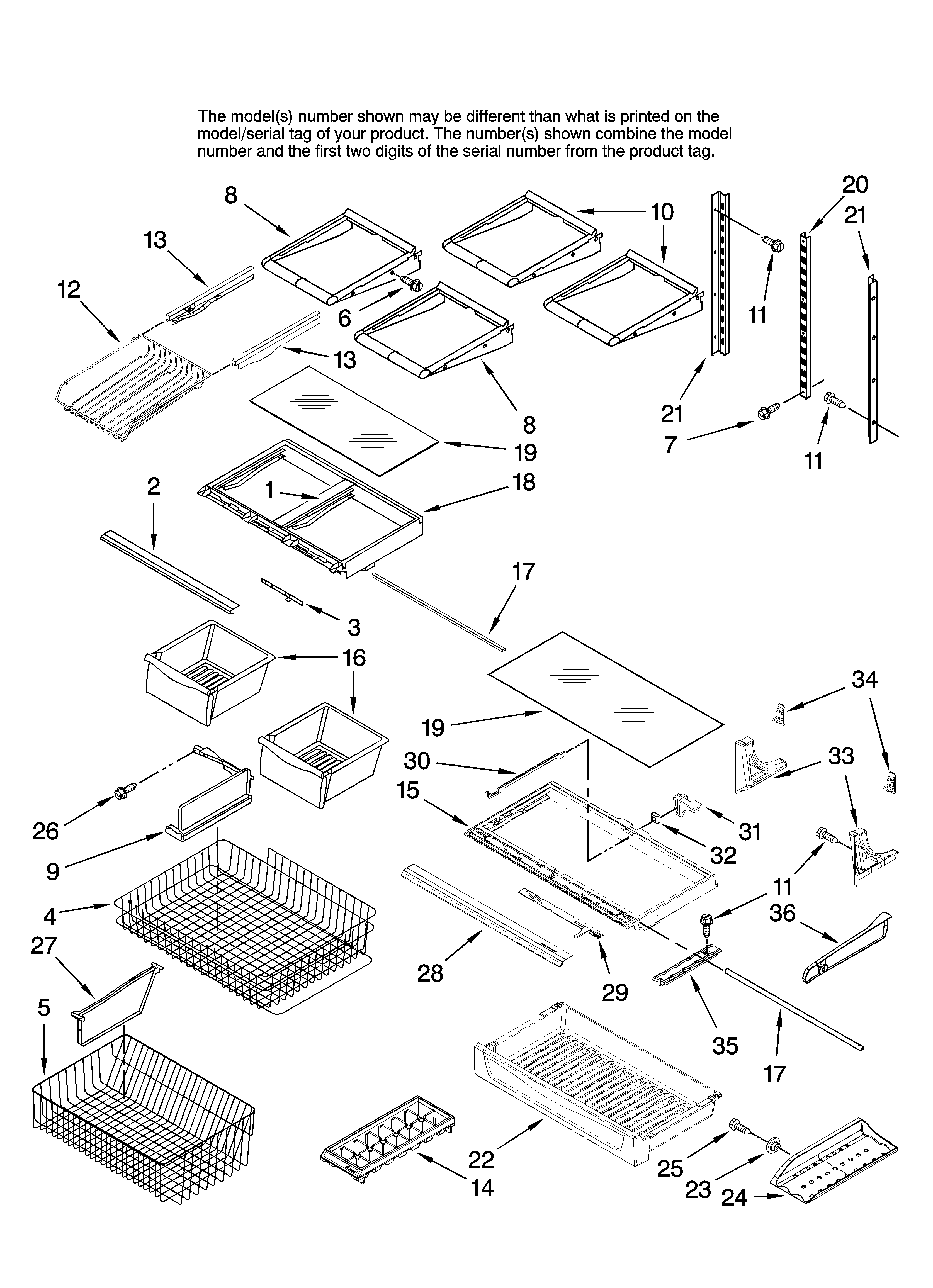 Amana ABB2227DEB14 shelf parts diagram