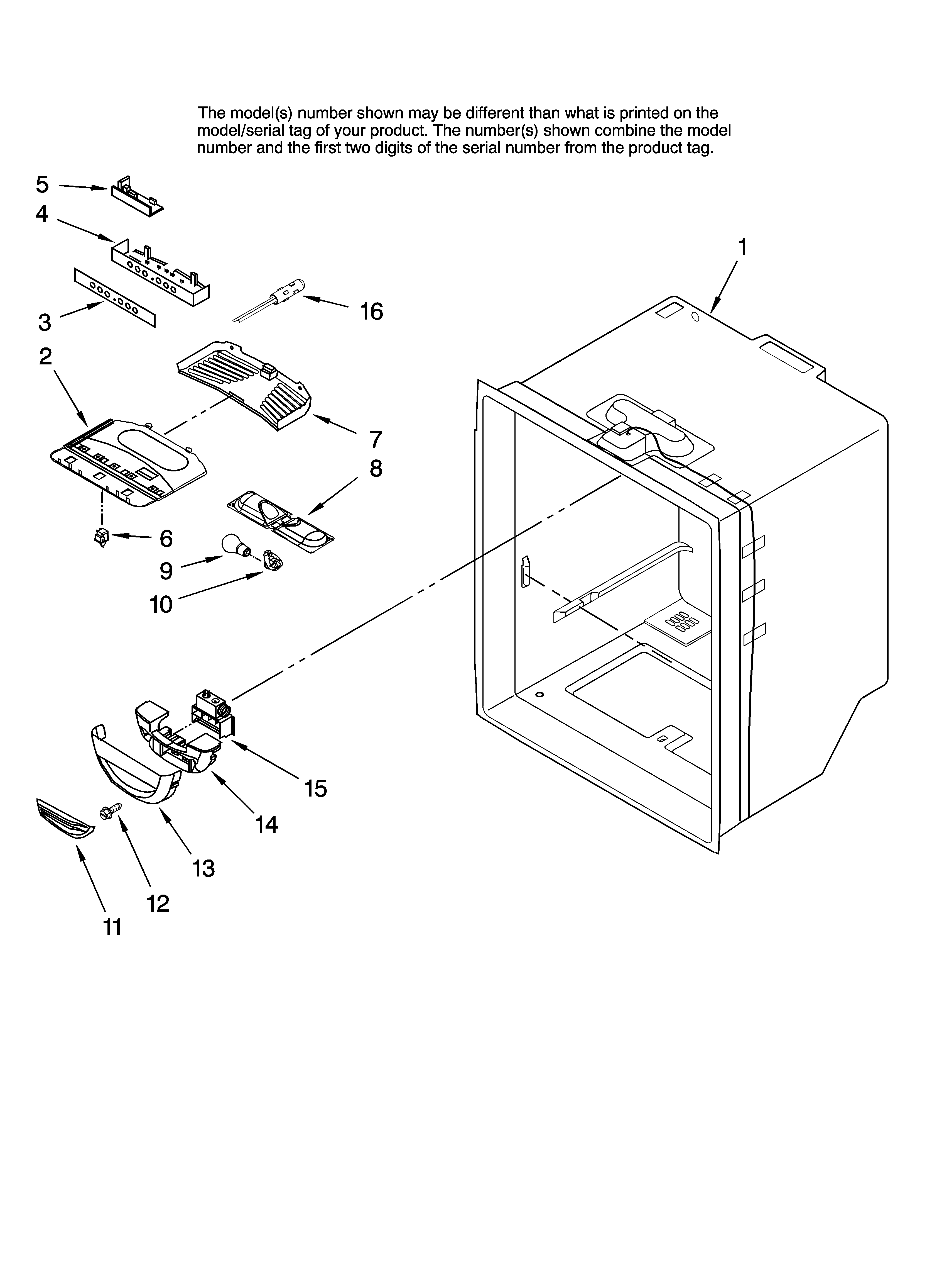 Amana ABB2527DEW14 refrigerator liner parts diagram