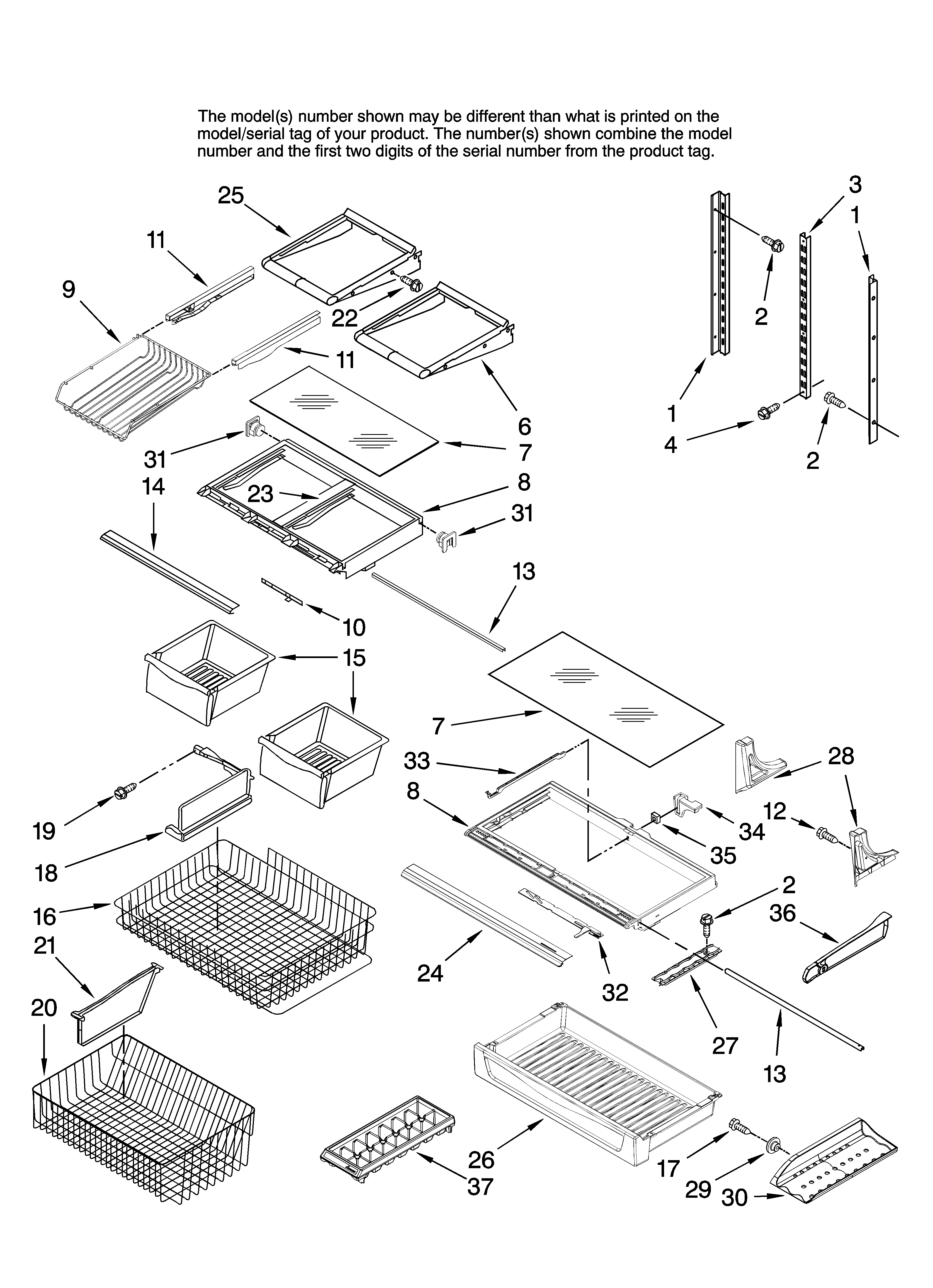 Amana ABB2527DEW14 shelf parts diagram