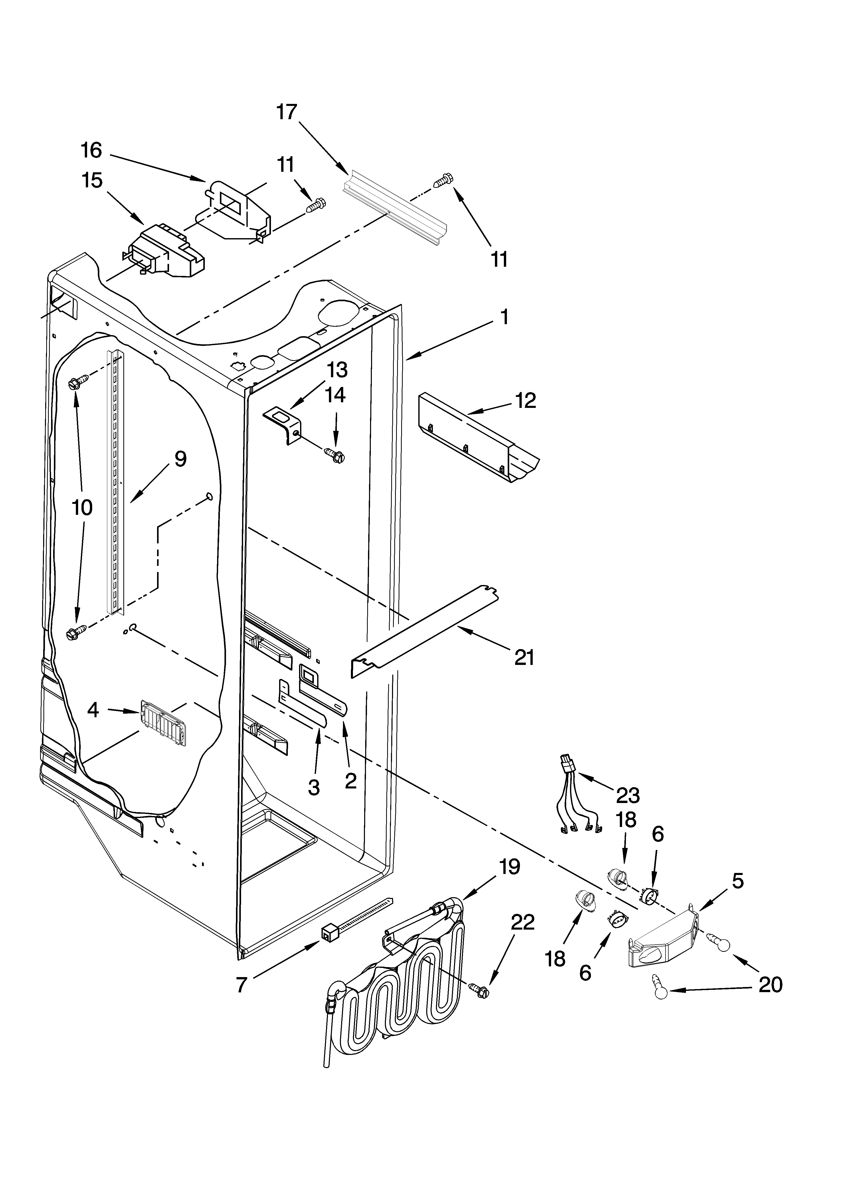 Whirlpool 6ED2FHGXSQ02 refrigerator liner parts diagram