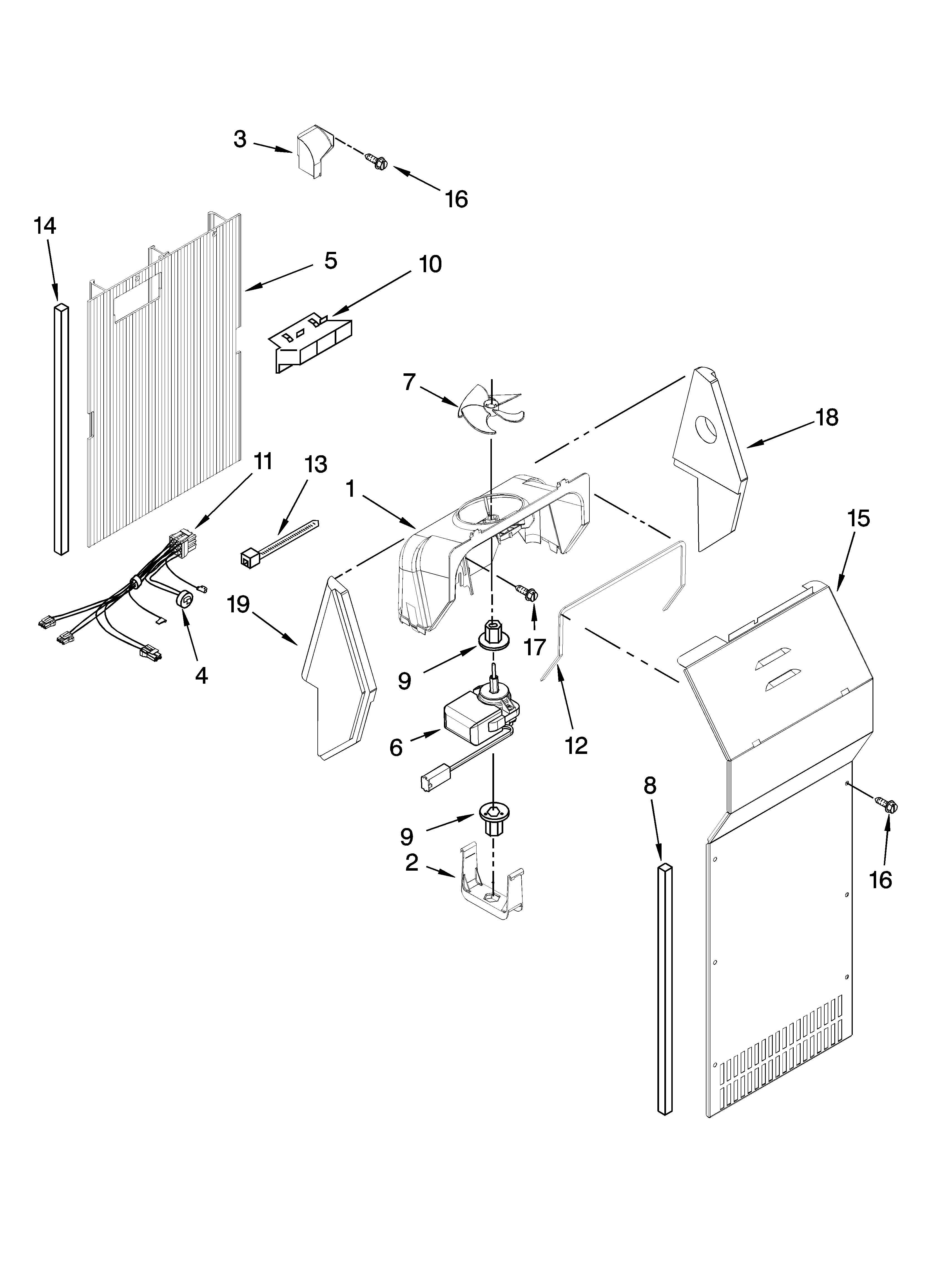 Whirlpool 6ED2FHGXSQ02 air flow parts diagram