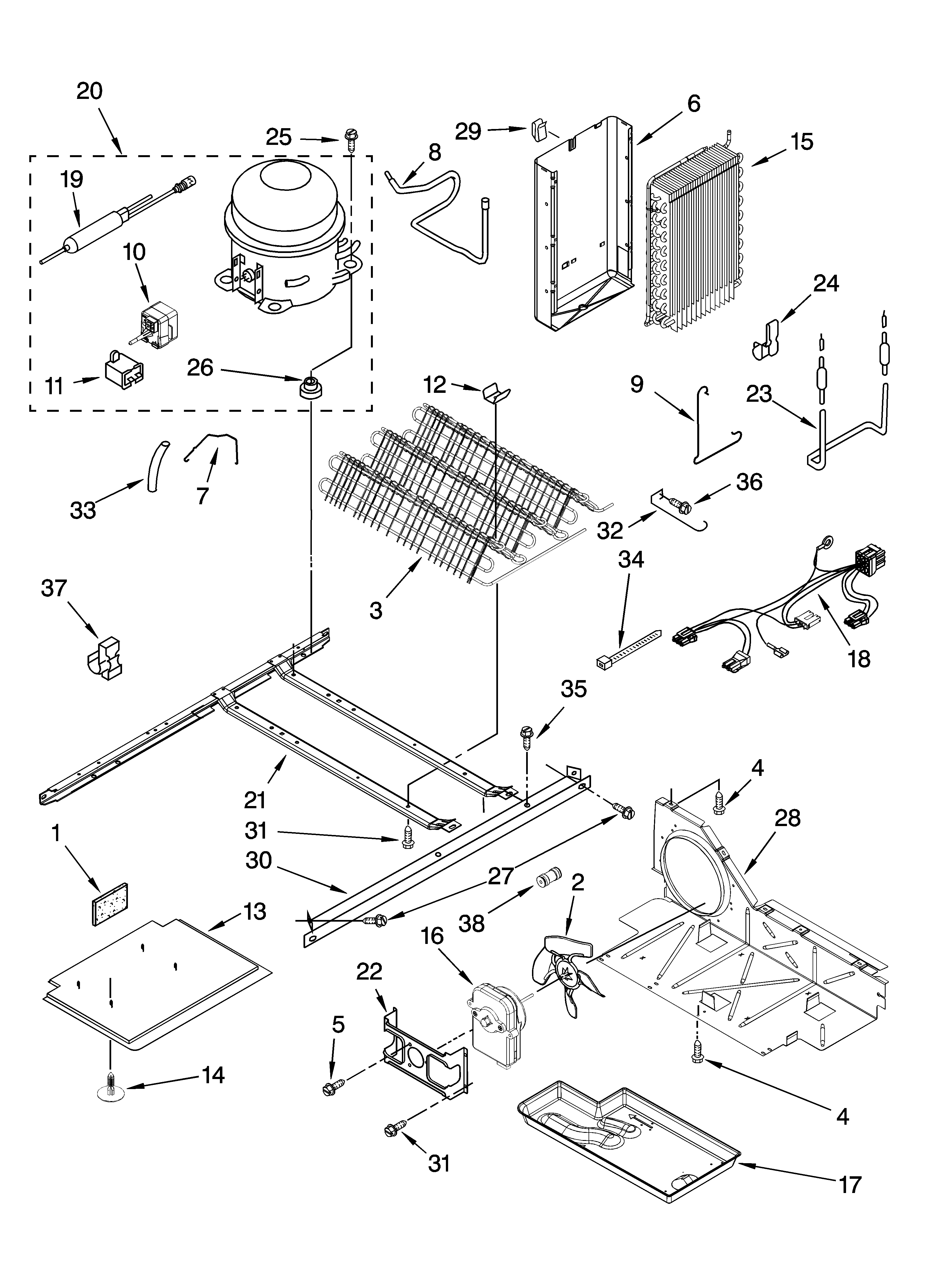 Whirlpool 6ED2FHGXSQ02 unit parts diagram