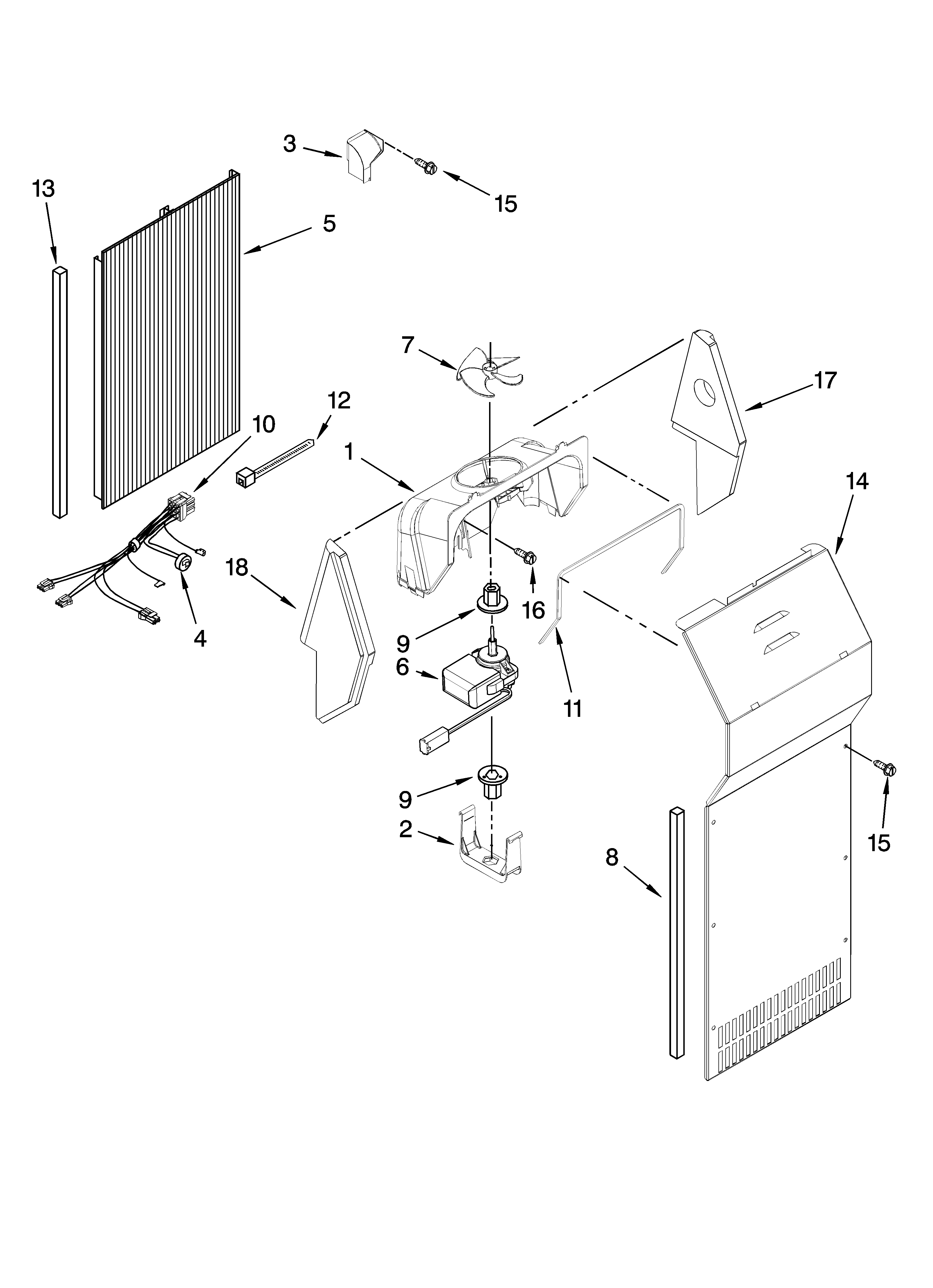 Whirlpool 6ED2FHKXRL06 air flow parts diagram