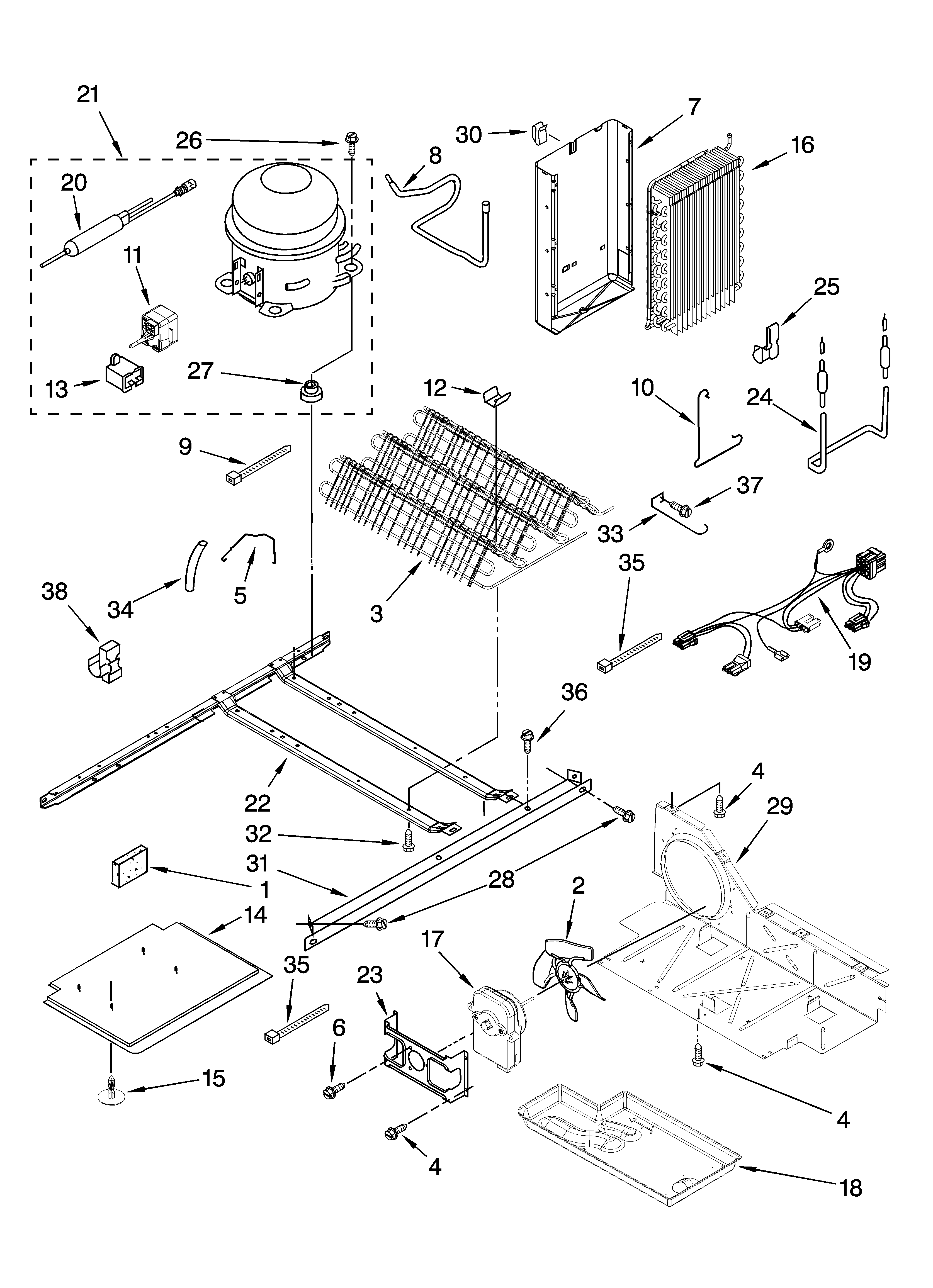 Whirlpool 6ED2FHKXRL06 unit parts, optional parts (not included) diagram