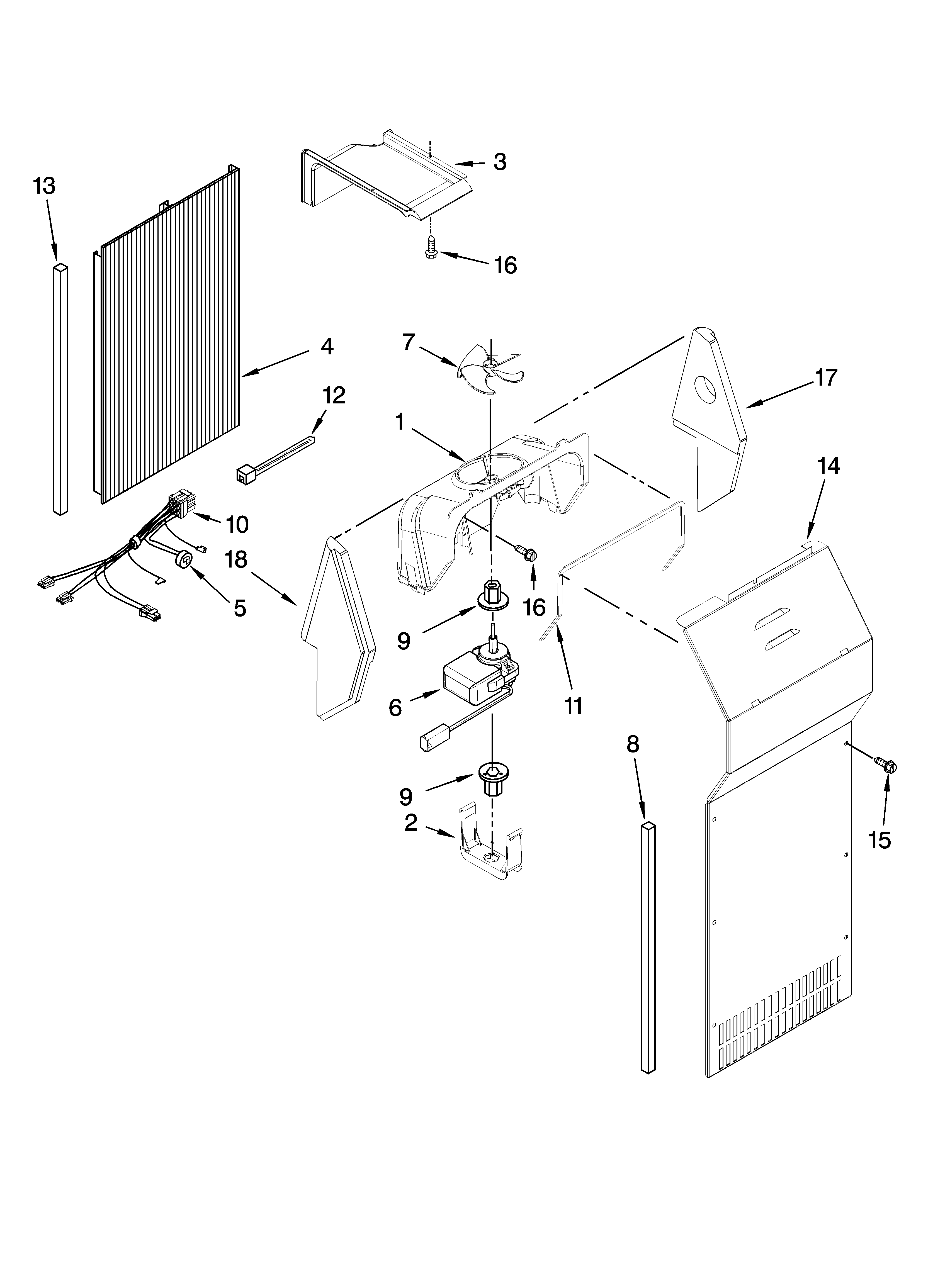 Whirlpool ED2FHAXSB05 air flow parts diagram