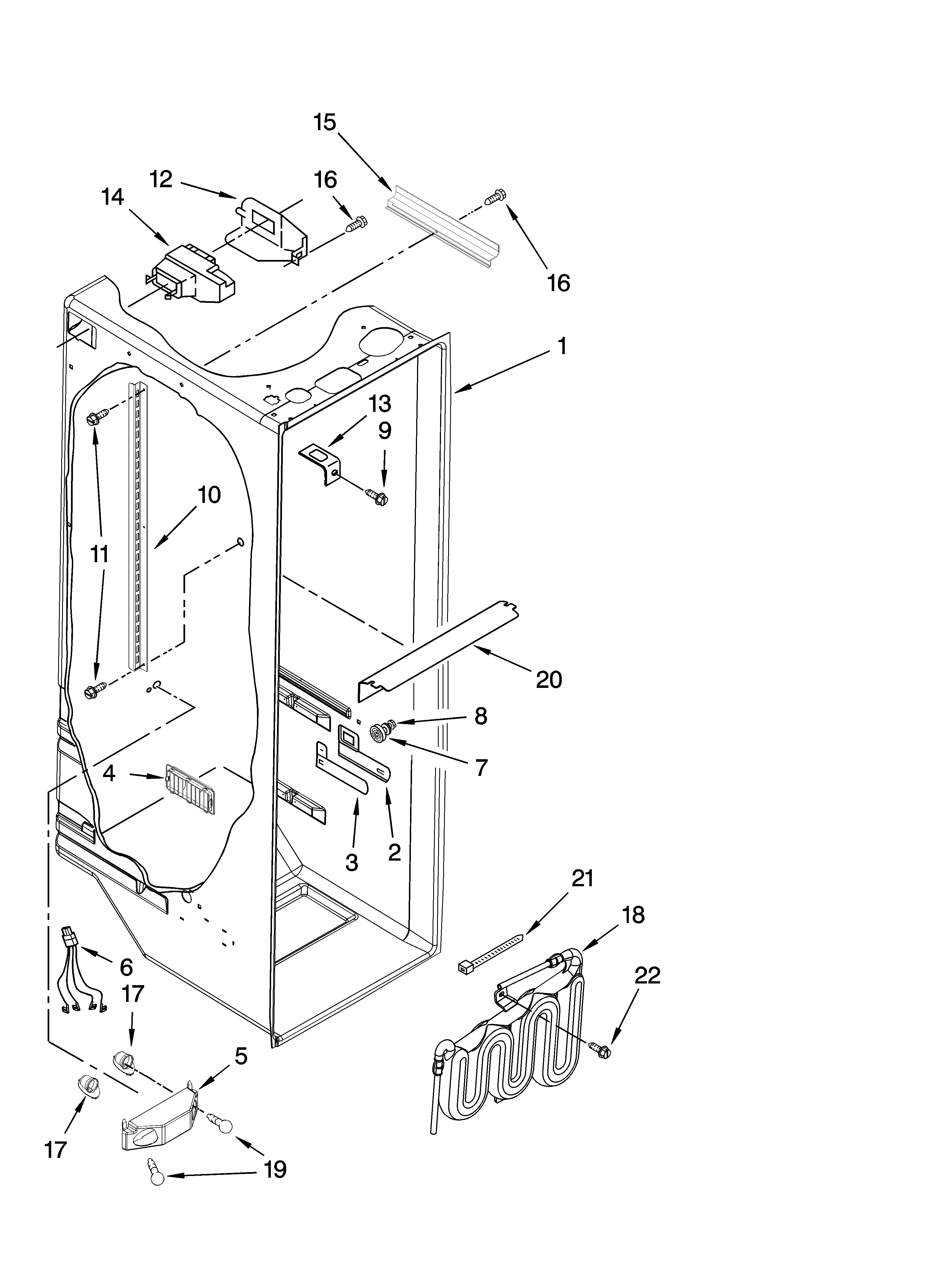 Whirlpool ED2FHEXTB03 refrigerator liner parts diagram