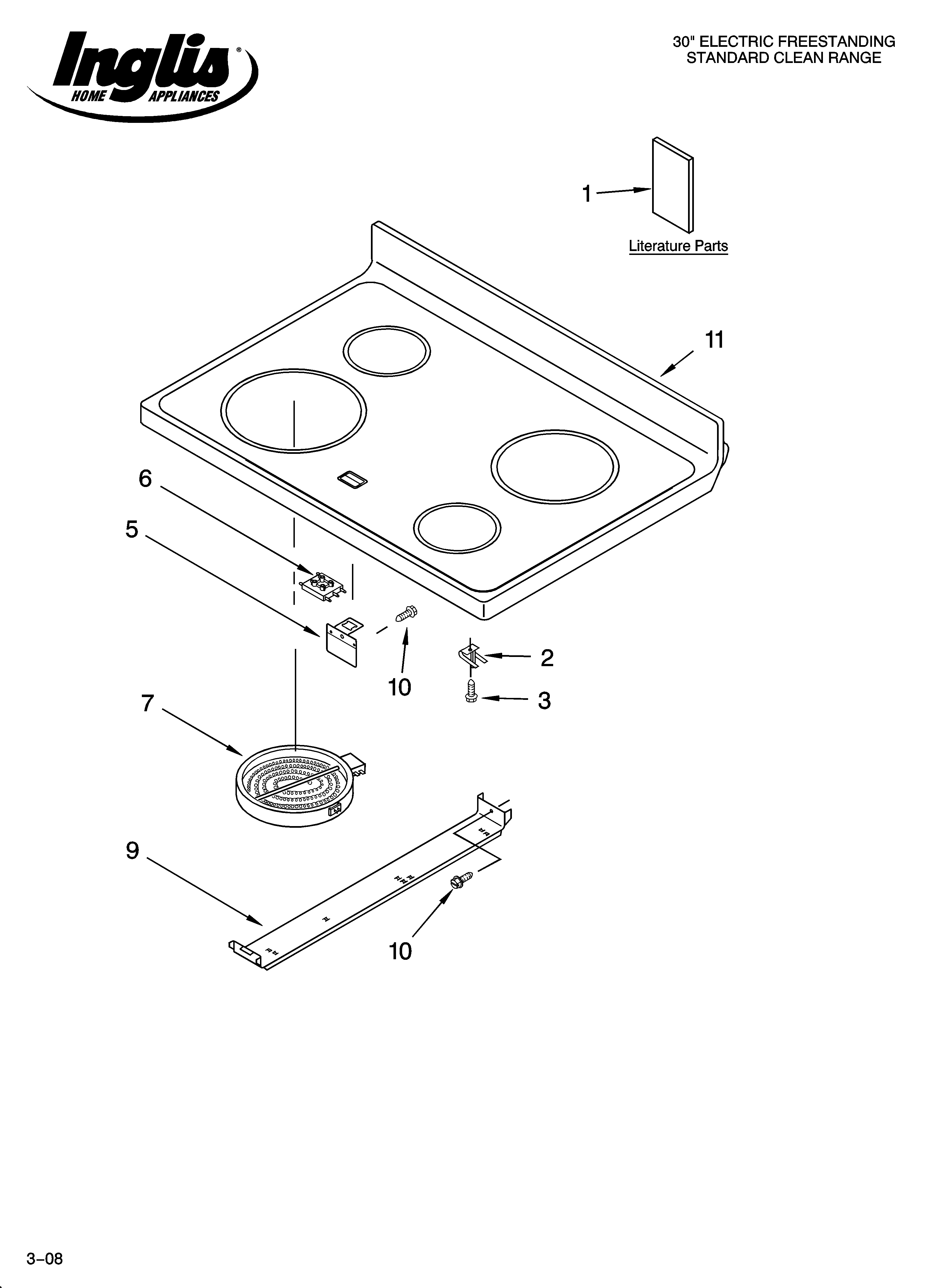Inglis IRE82304 cooktop parts diagram