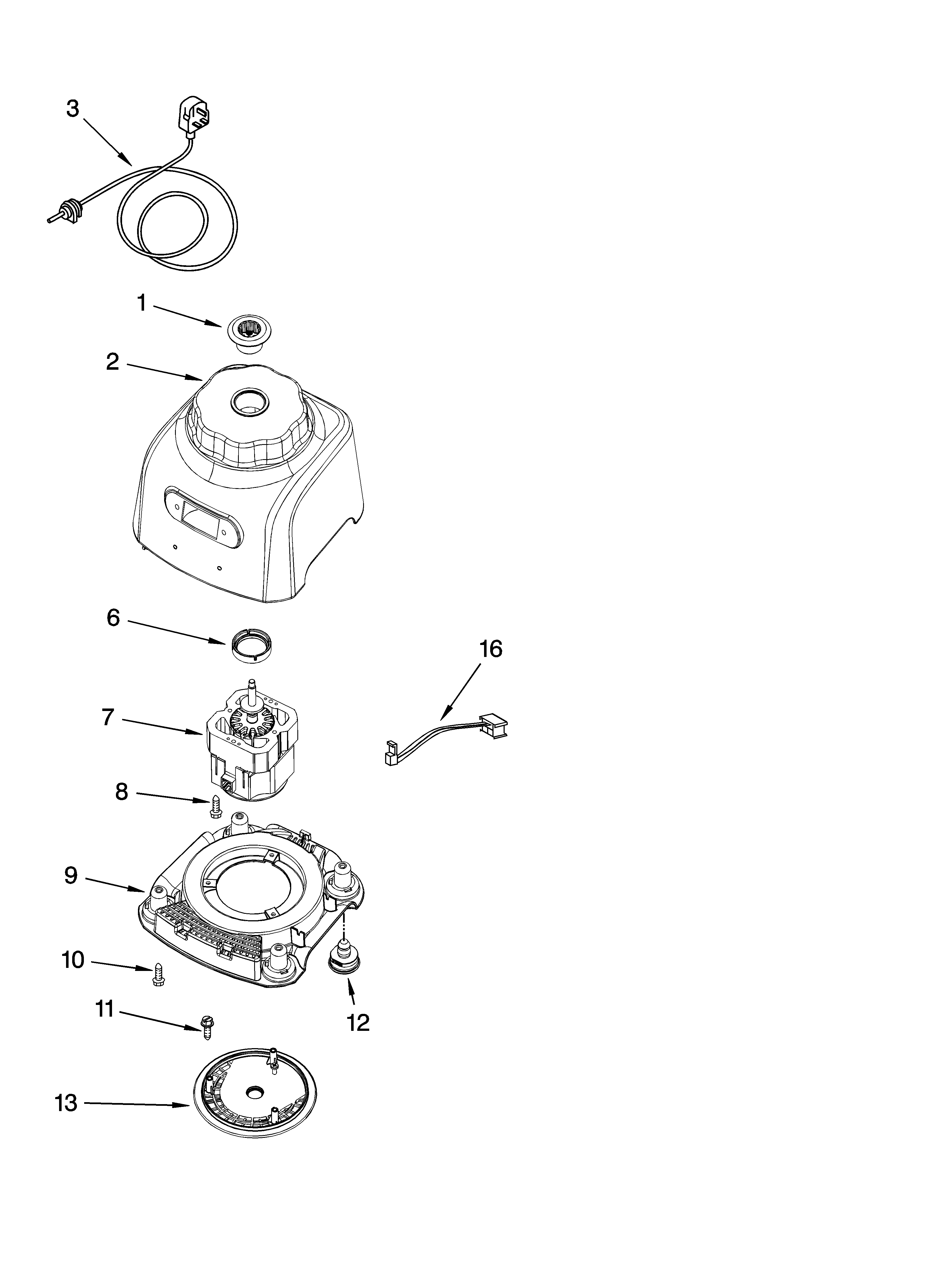 KitchenAid KCB148SGR0 motor and housing parts diagram