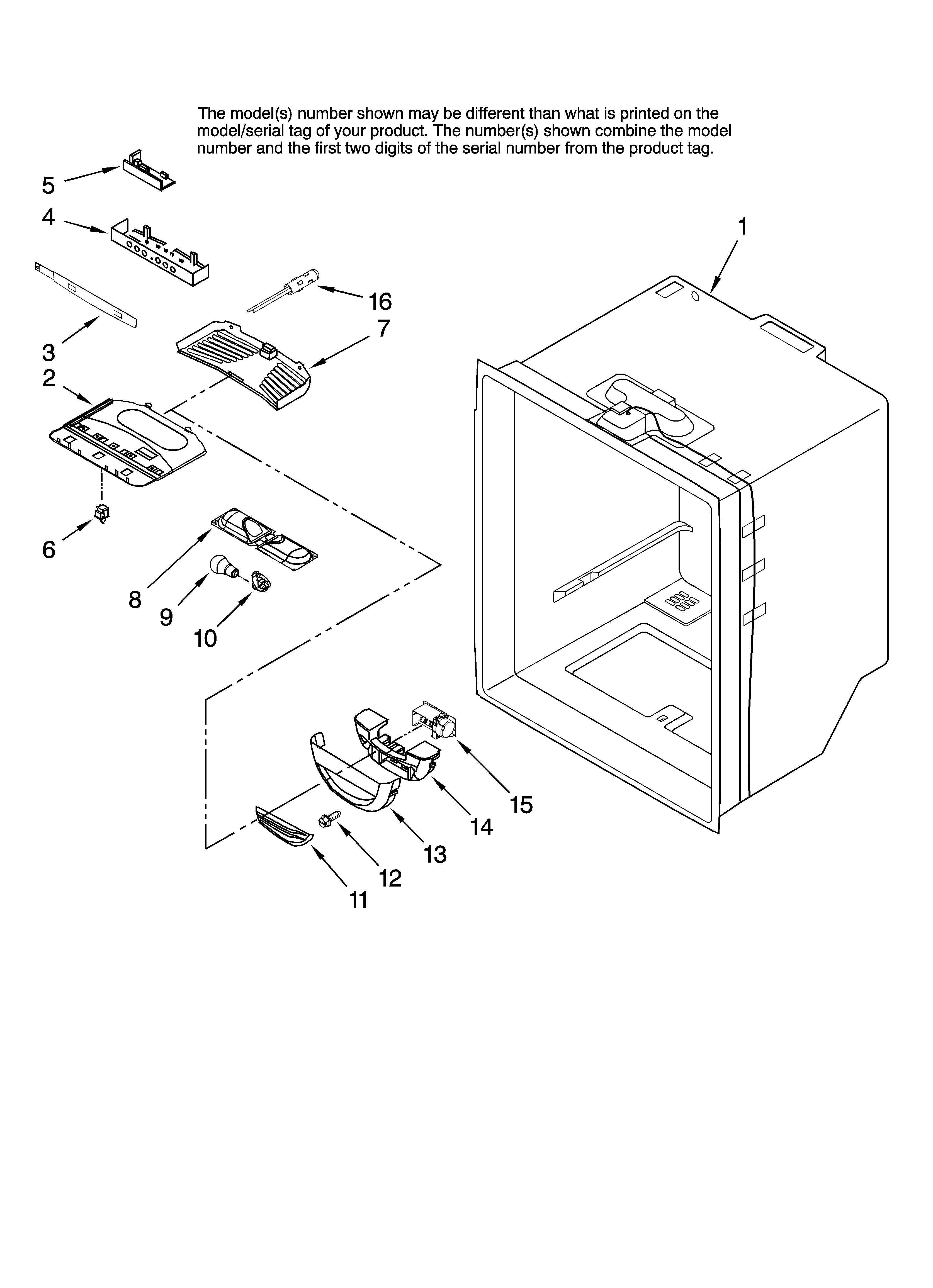 Maytag MBF2562HEB13 refrigerator liner parts diagram