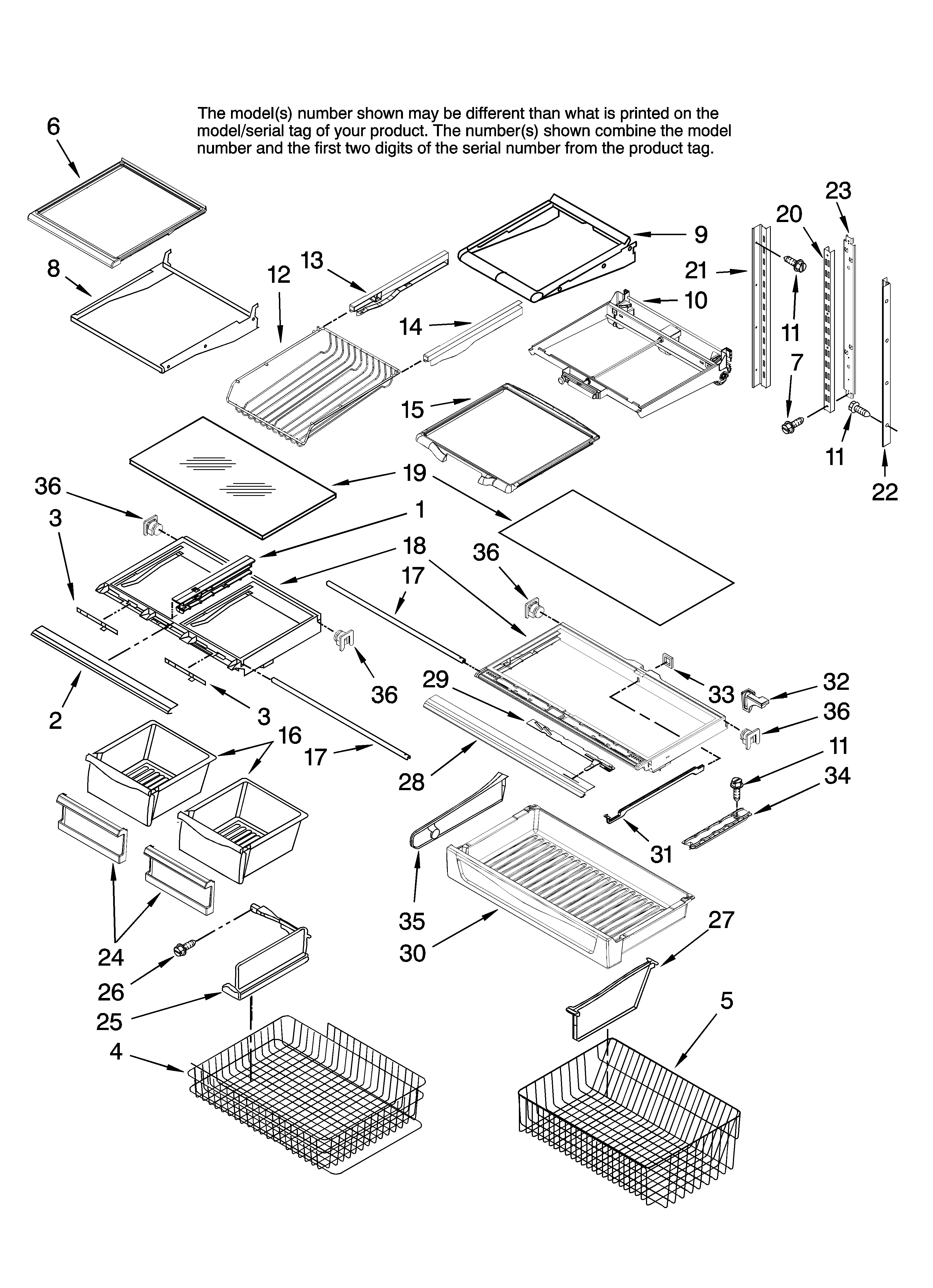 Maytag MBF2562HEB13 shelf parts diagram
