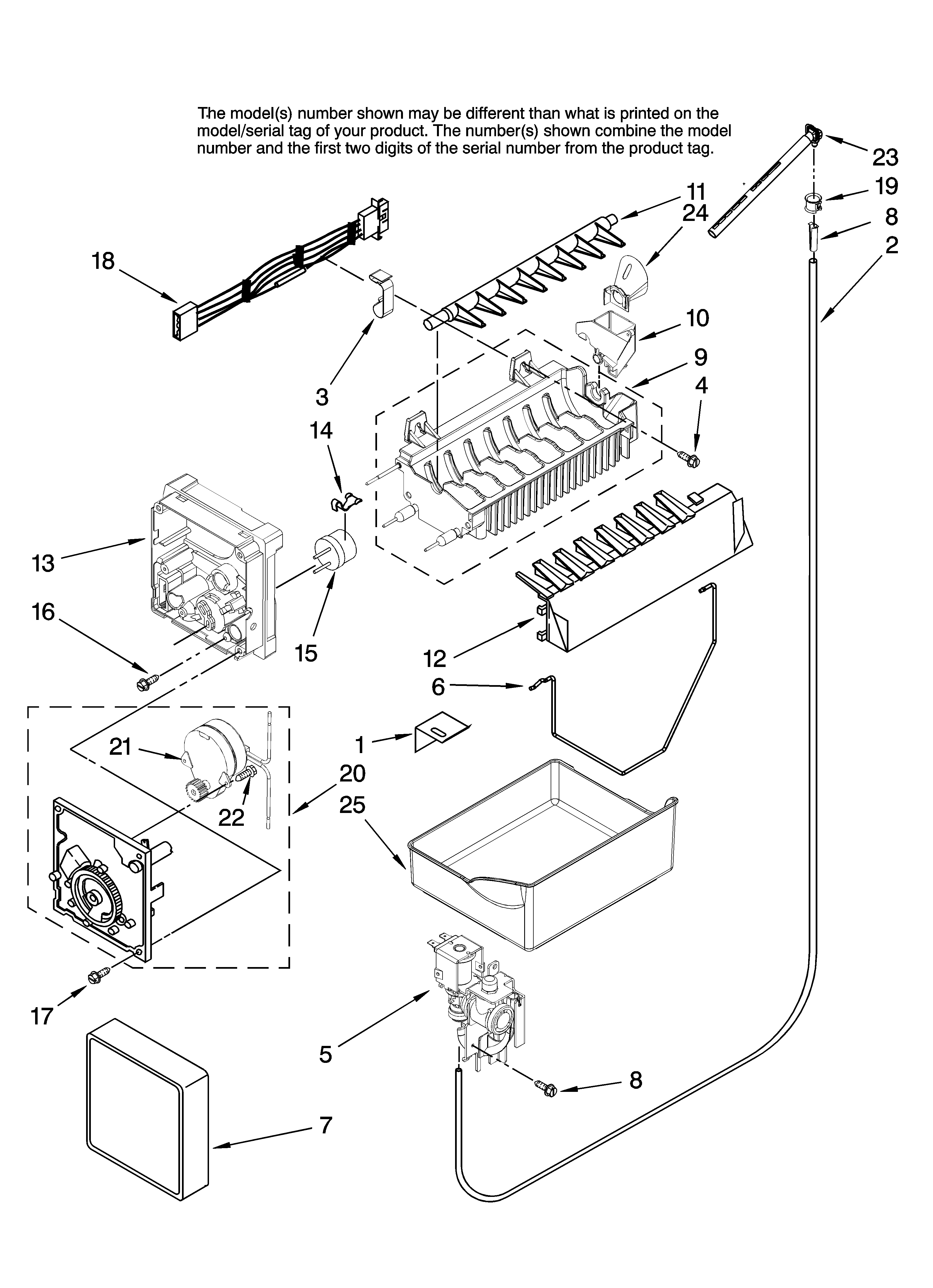 Maytag MBF2562HEB13 icemaker parts, optional parts diagram