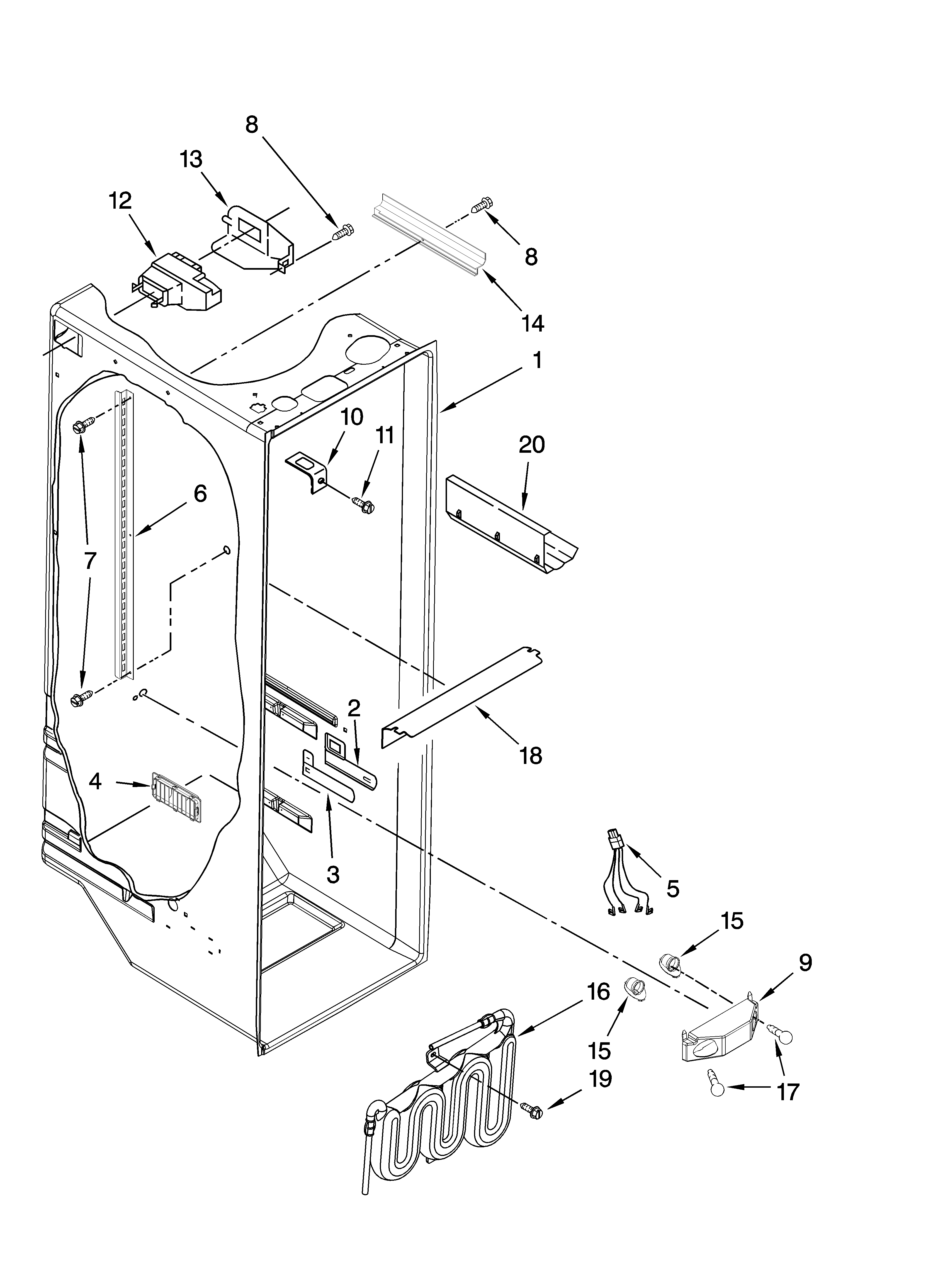 Maytag MSD2269KEB02 refrigerator liner parts diagram