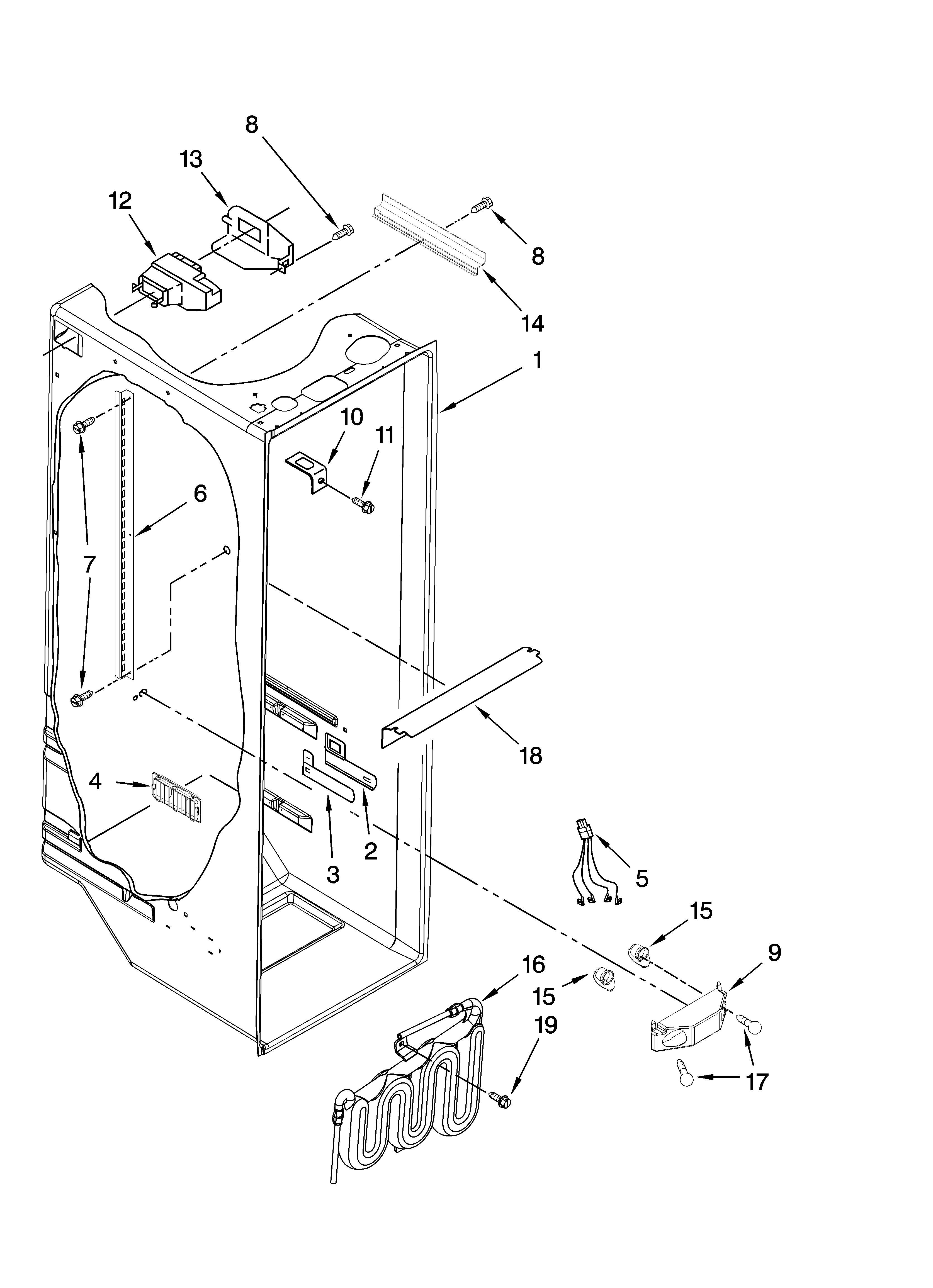 Maytag MSD2658KGW02 refrigerator liner parts diagram