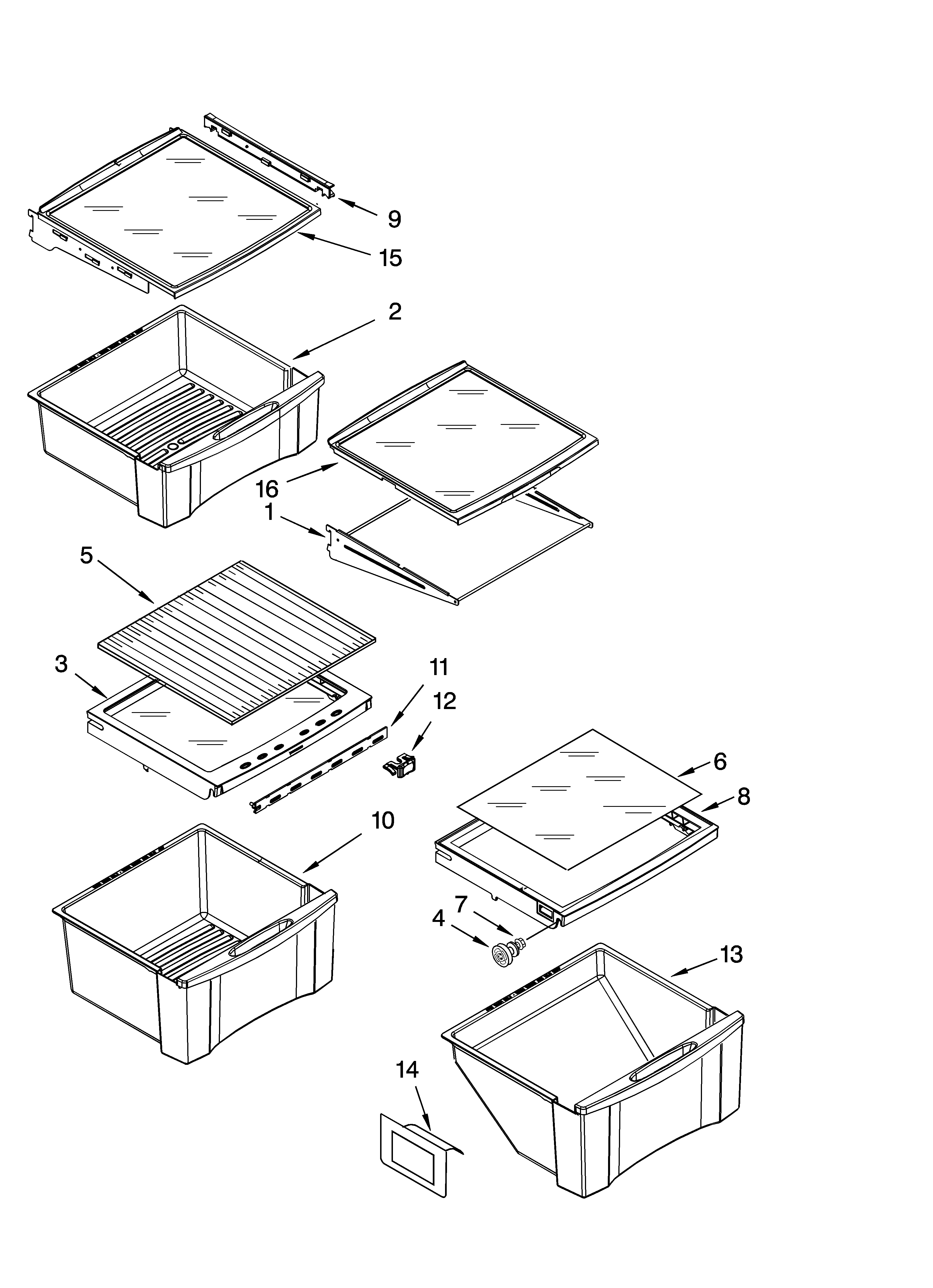 Whirlpool 7GS2SHEXPQ04 refrigerator shelf parts diagram