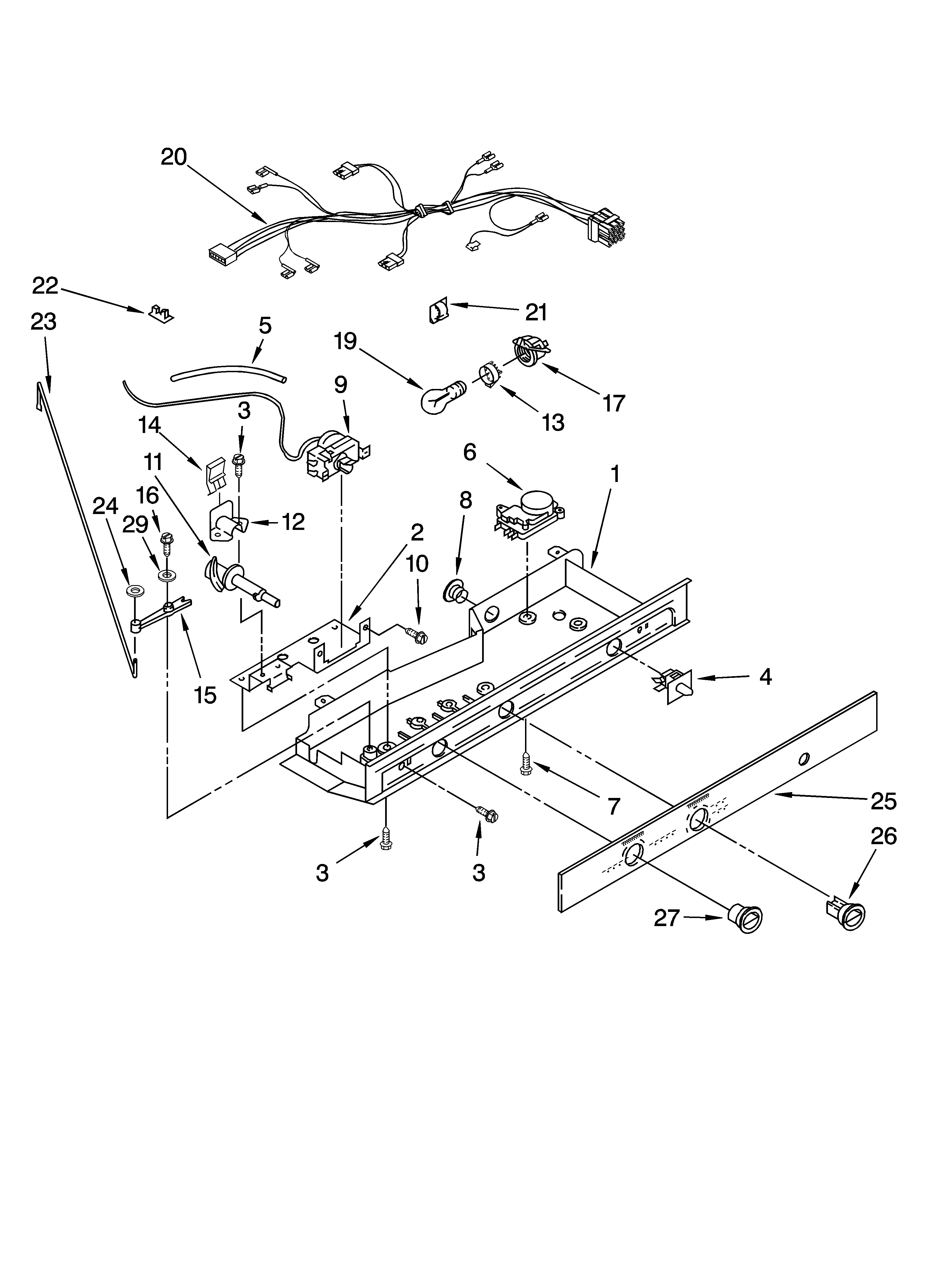 Whirlpool 8ED2FHKXVA00 control parts, optional parts diagram