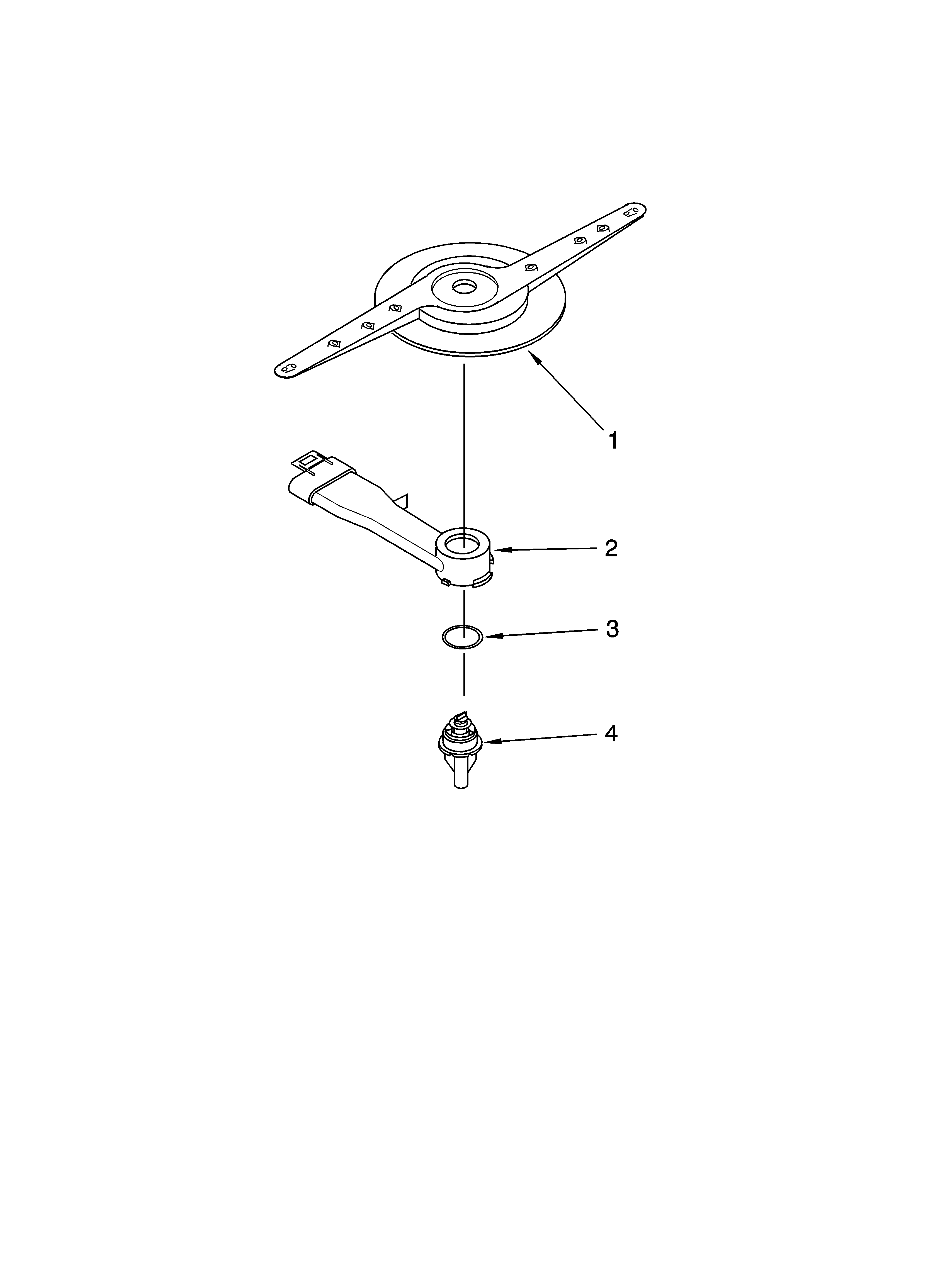 Whirlpool DU1055XTSQ3 lower washarm parts diagram