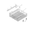 Whirlpool DU1055XTST3 upper rack and track parts diagram